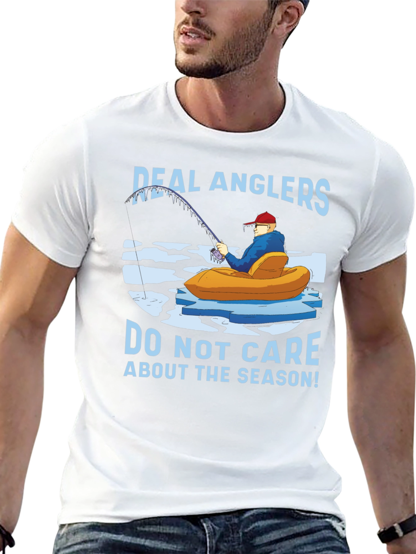 Black Real Anglers Winter Fishing T-Shirt view 13