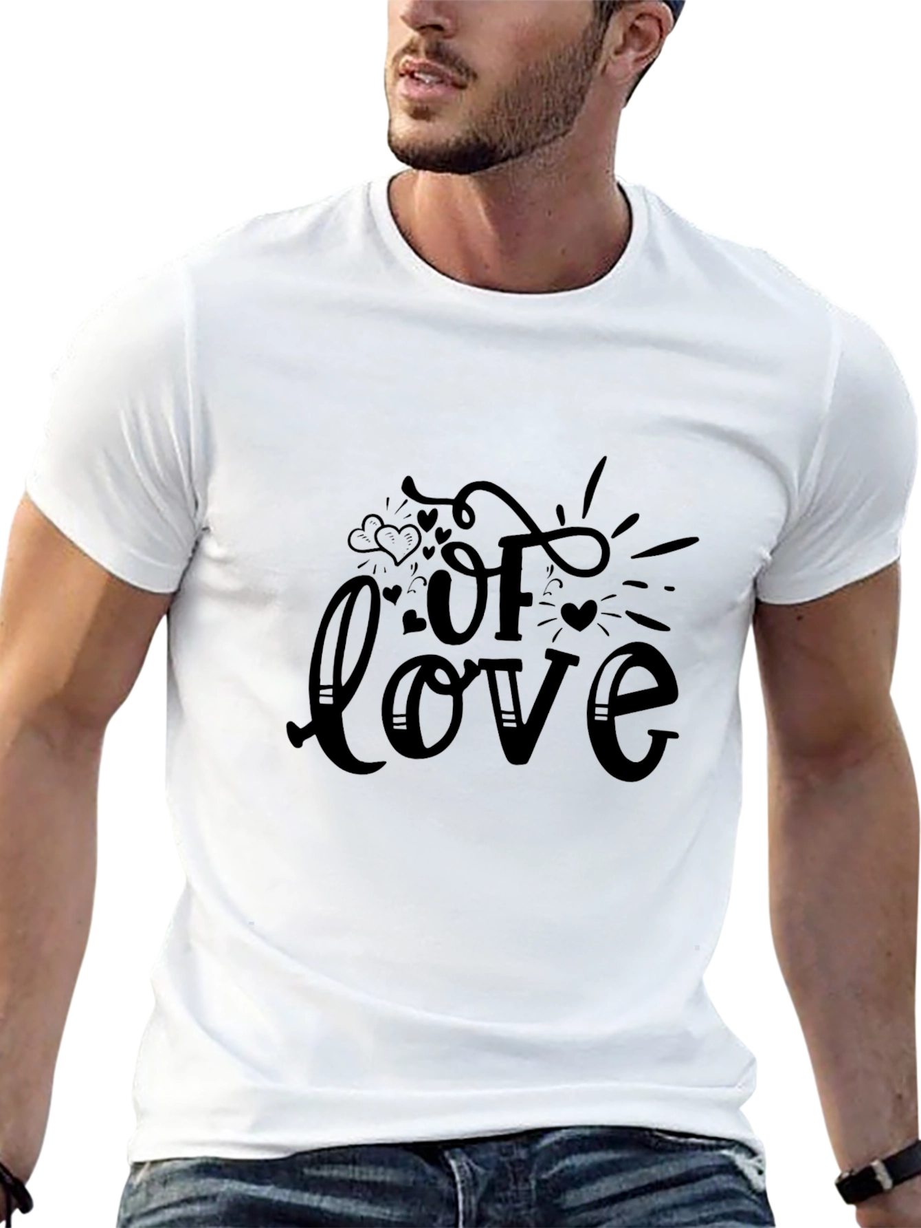 Black Of Love Graphic Tee - Stylish Black Cotton T-Shirt view 13