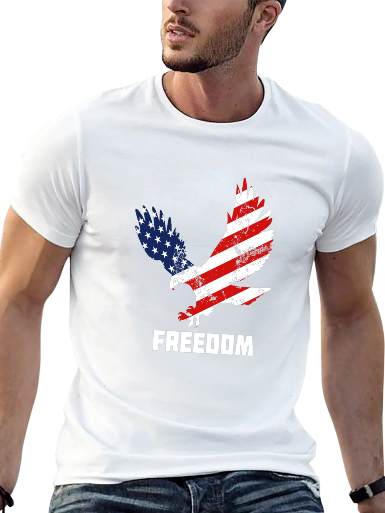 Black American Freedom Eagle Graphic Tee view 13