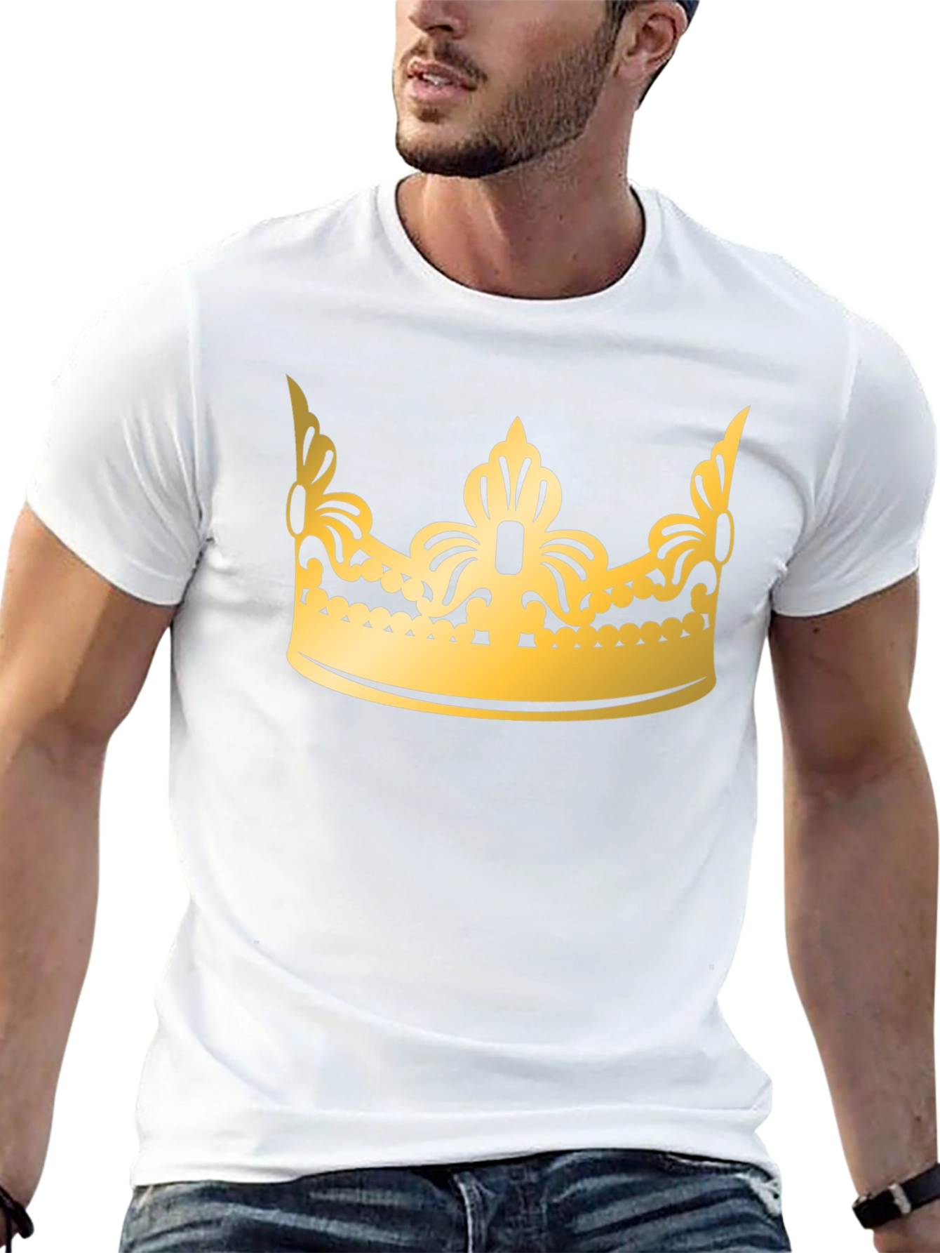 Black Gold Crown Graphic Black T-Shirt view 13
