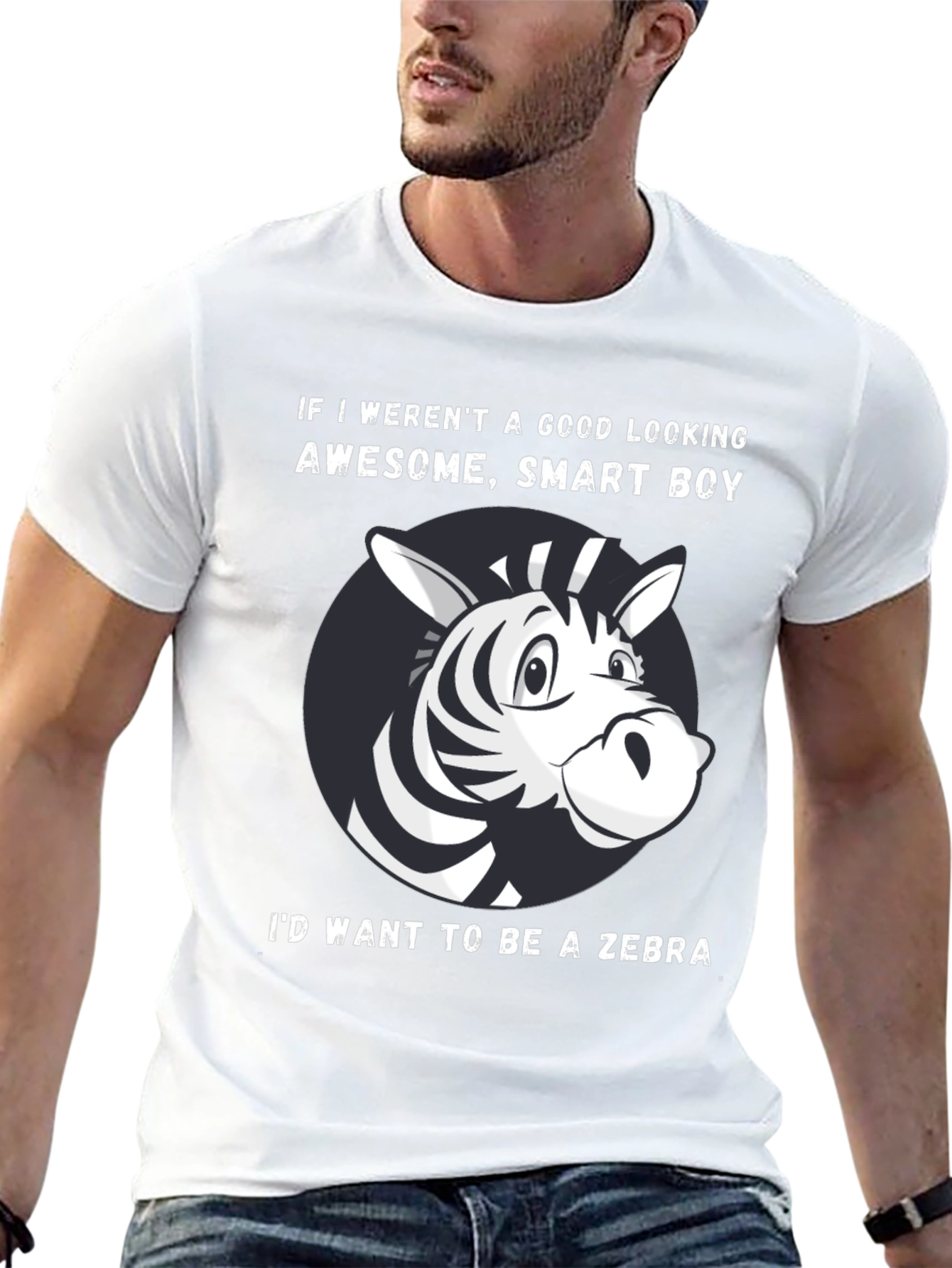 Black Funny Zebra Graphic T-Shirt view 13