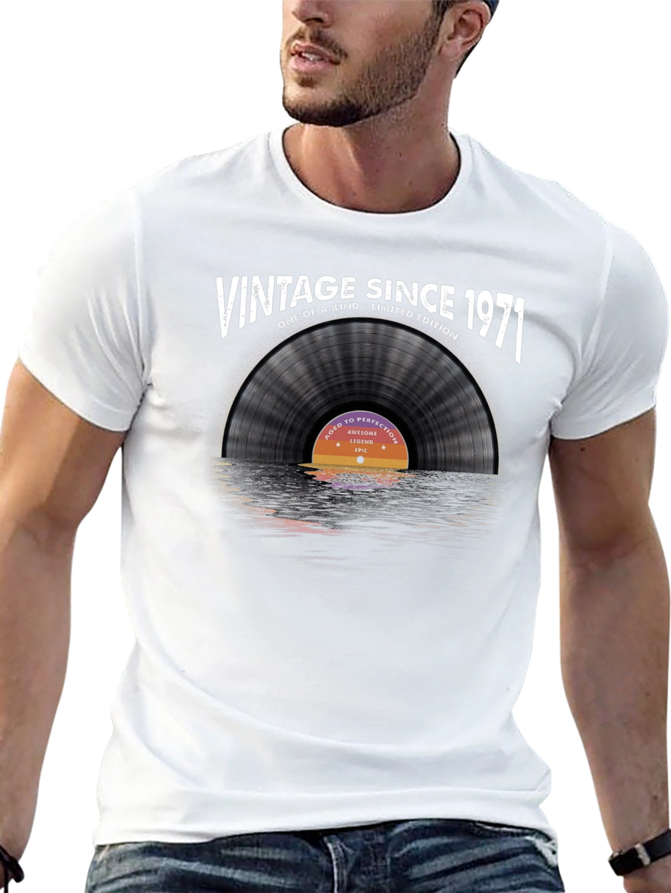 Black Vintage Since 1971 Record Graphic T-Shirt view 13