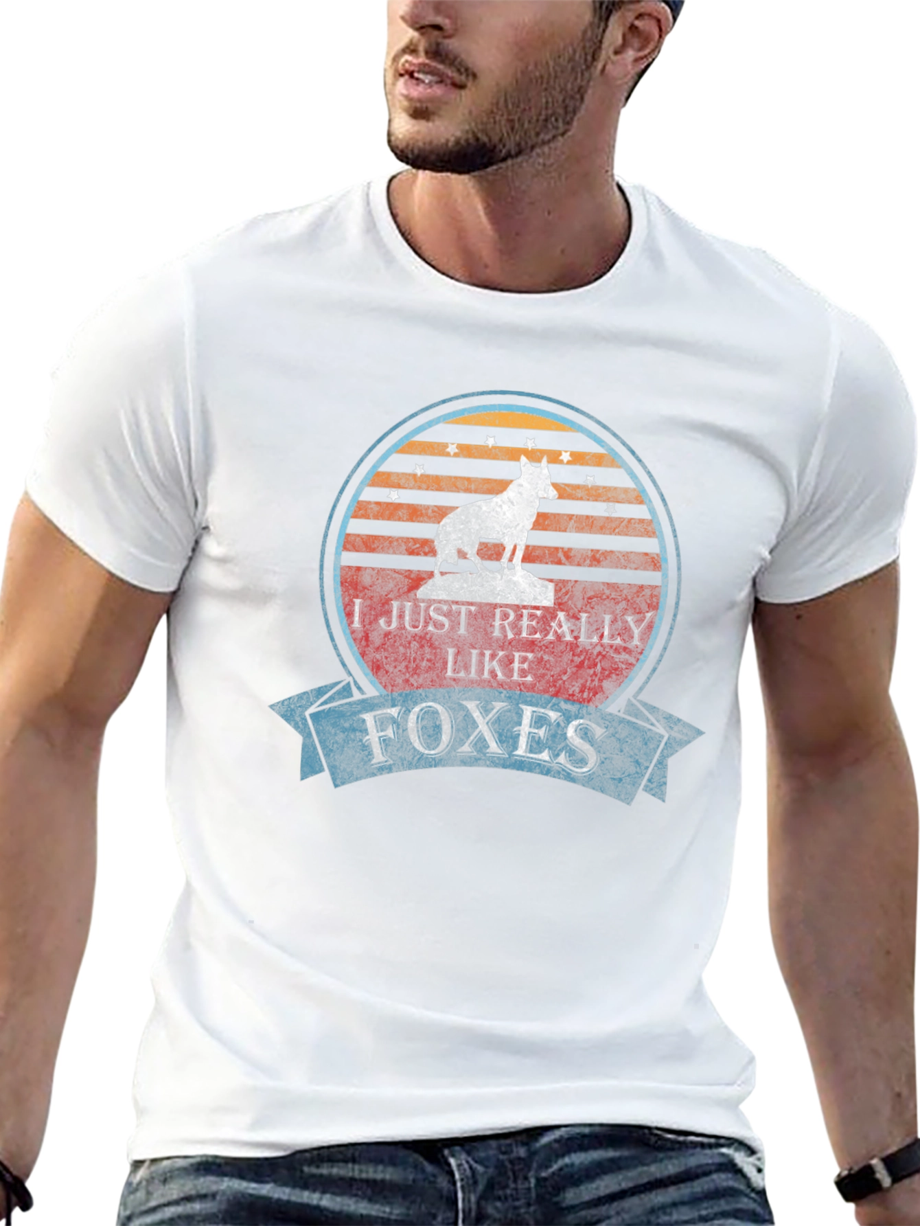 Black Fox Lover T-Shirt - Vintage Style Design view 13