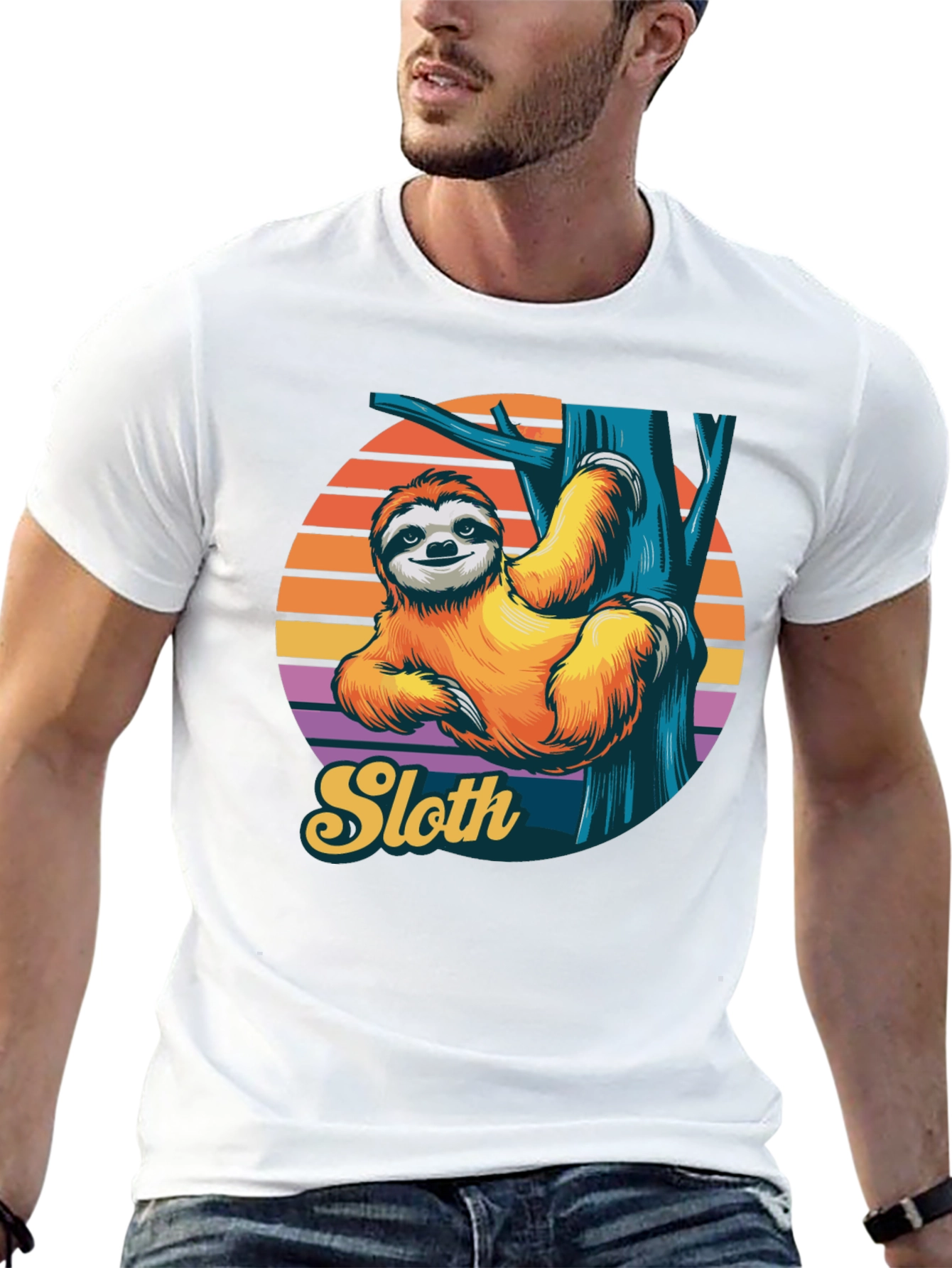 Black Sloth Graphic Tee - Relaxed Retro Style Shirt view 13