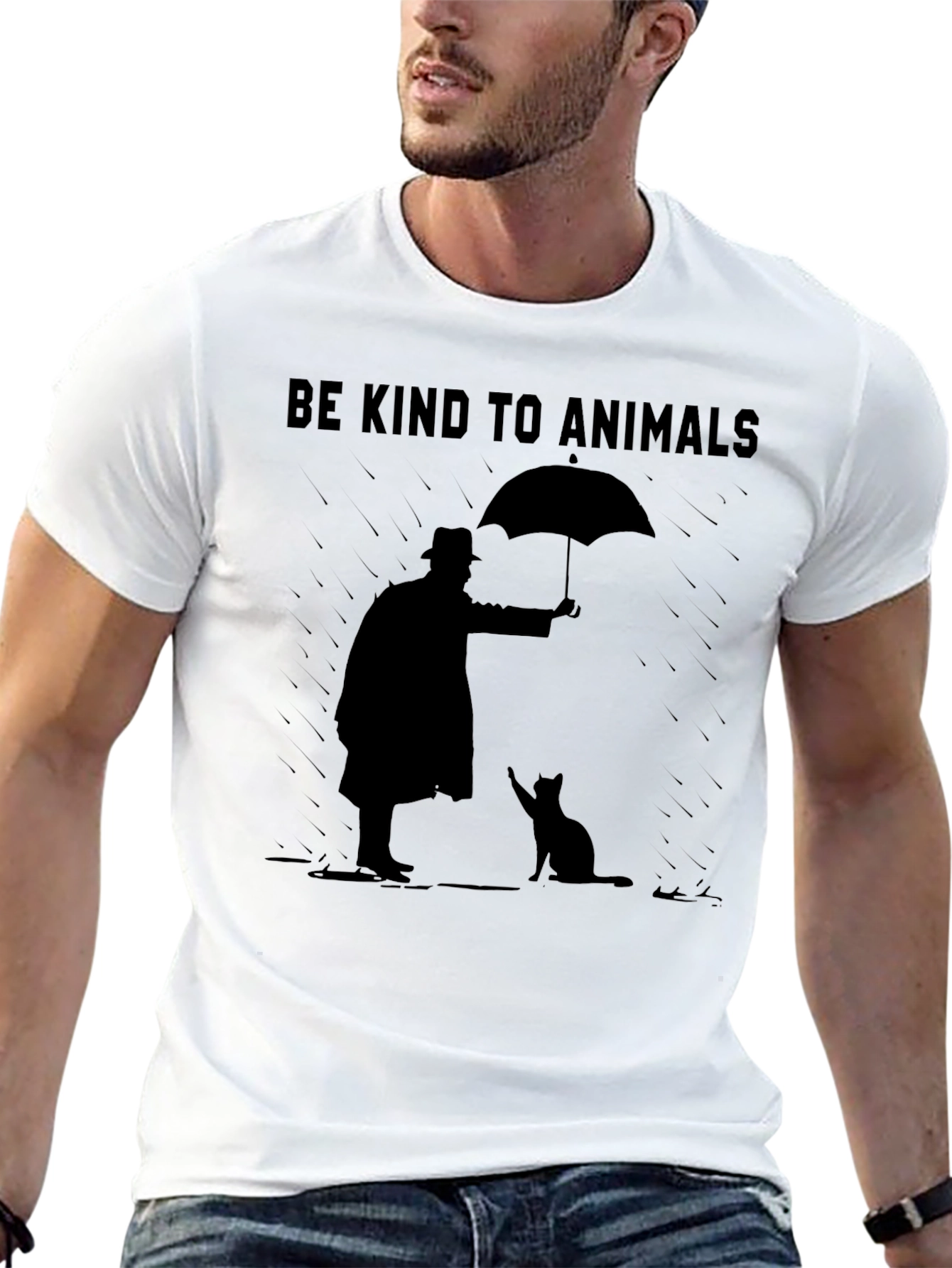 Black Be Kind to Animals Graphic Tee view 13