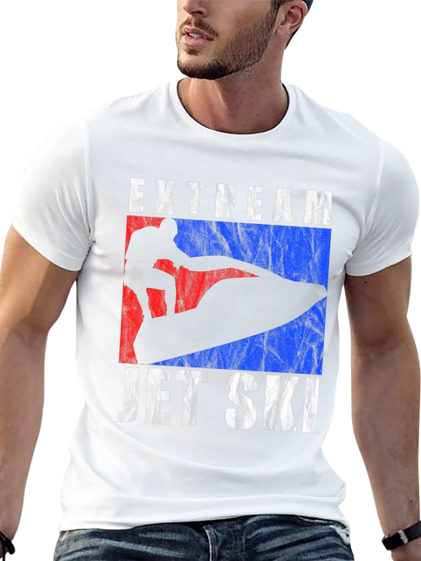 Black Extream Jet Ski T-Shirt: Black Crew Neck Tee view 13