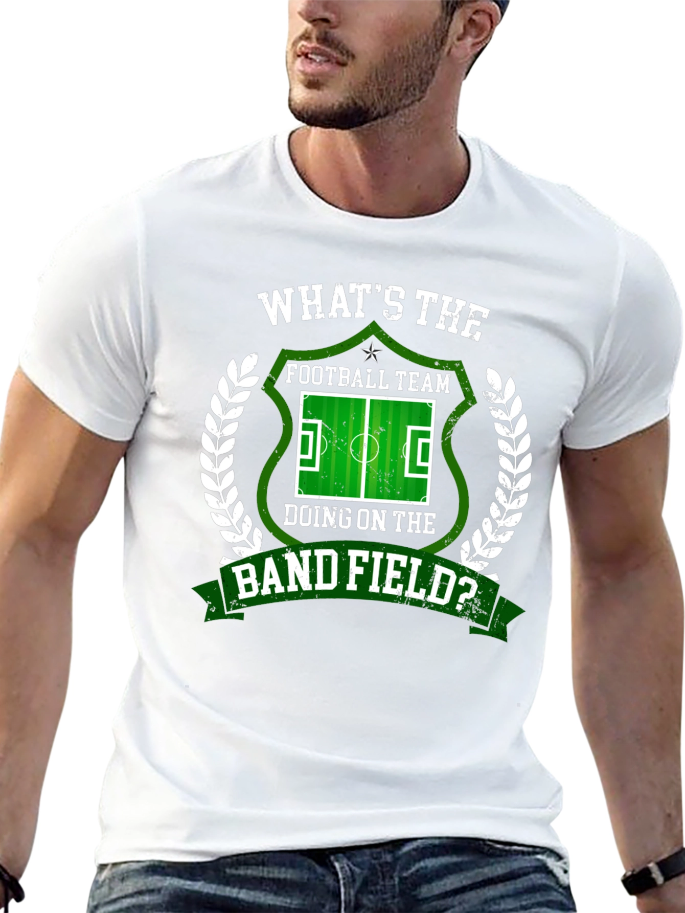 Black Funny Football Band Field Graphic T-Shirt view 13