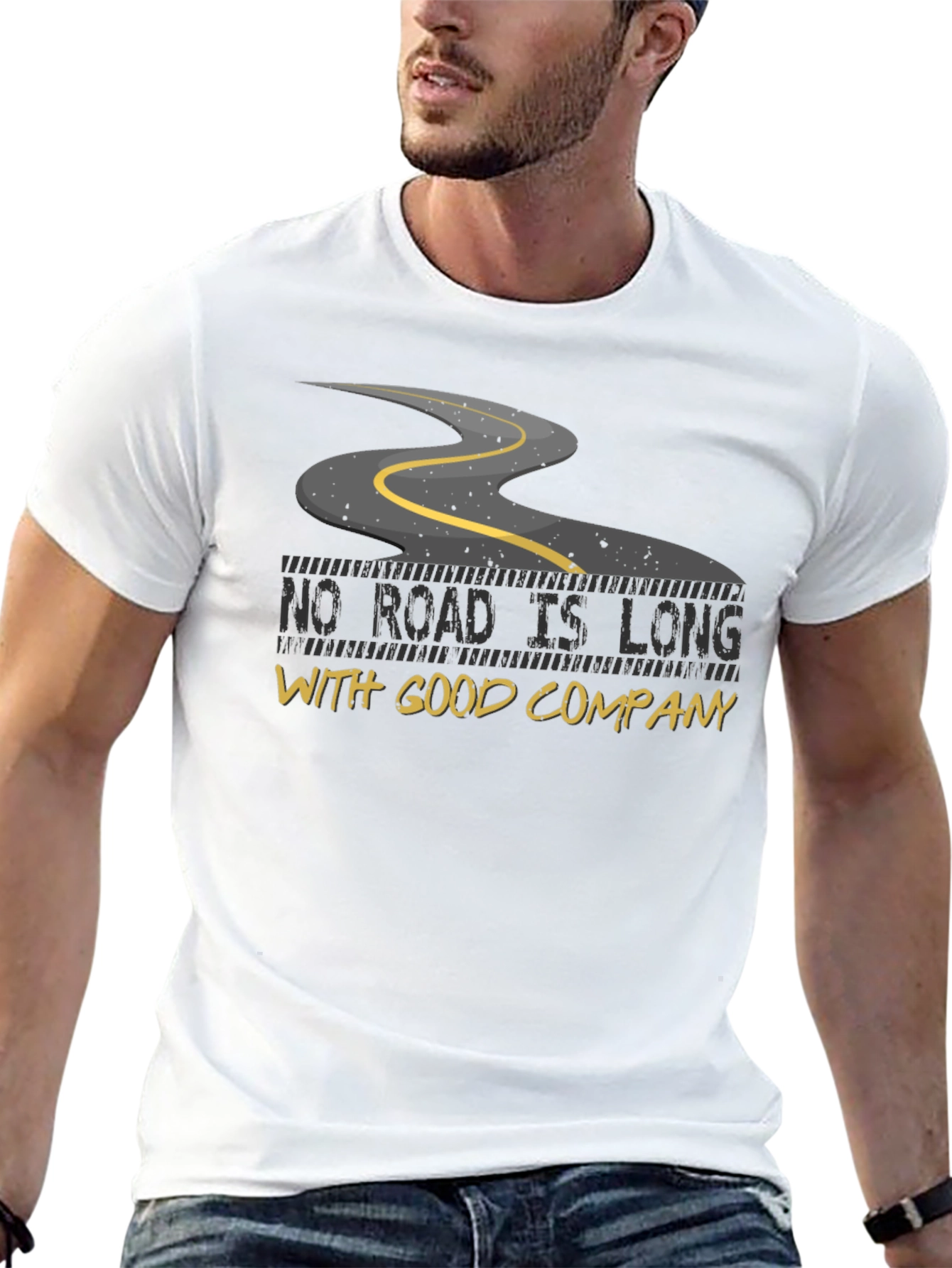Black Motivational Road Trip T-Shirt - Good Company view 13