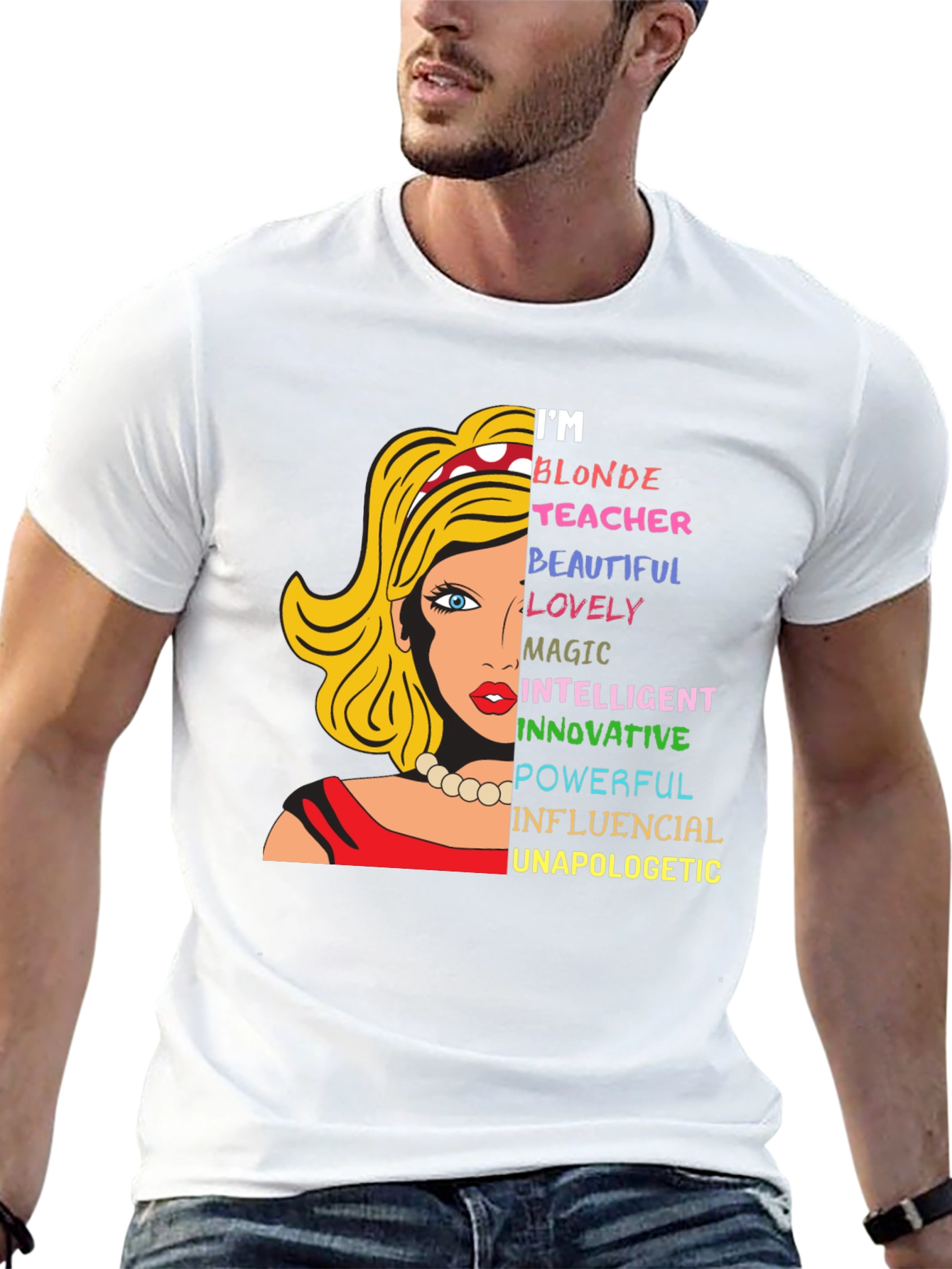 Blonde Teacher Graphic Tee - Empowering Women's T-Shirt - 13