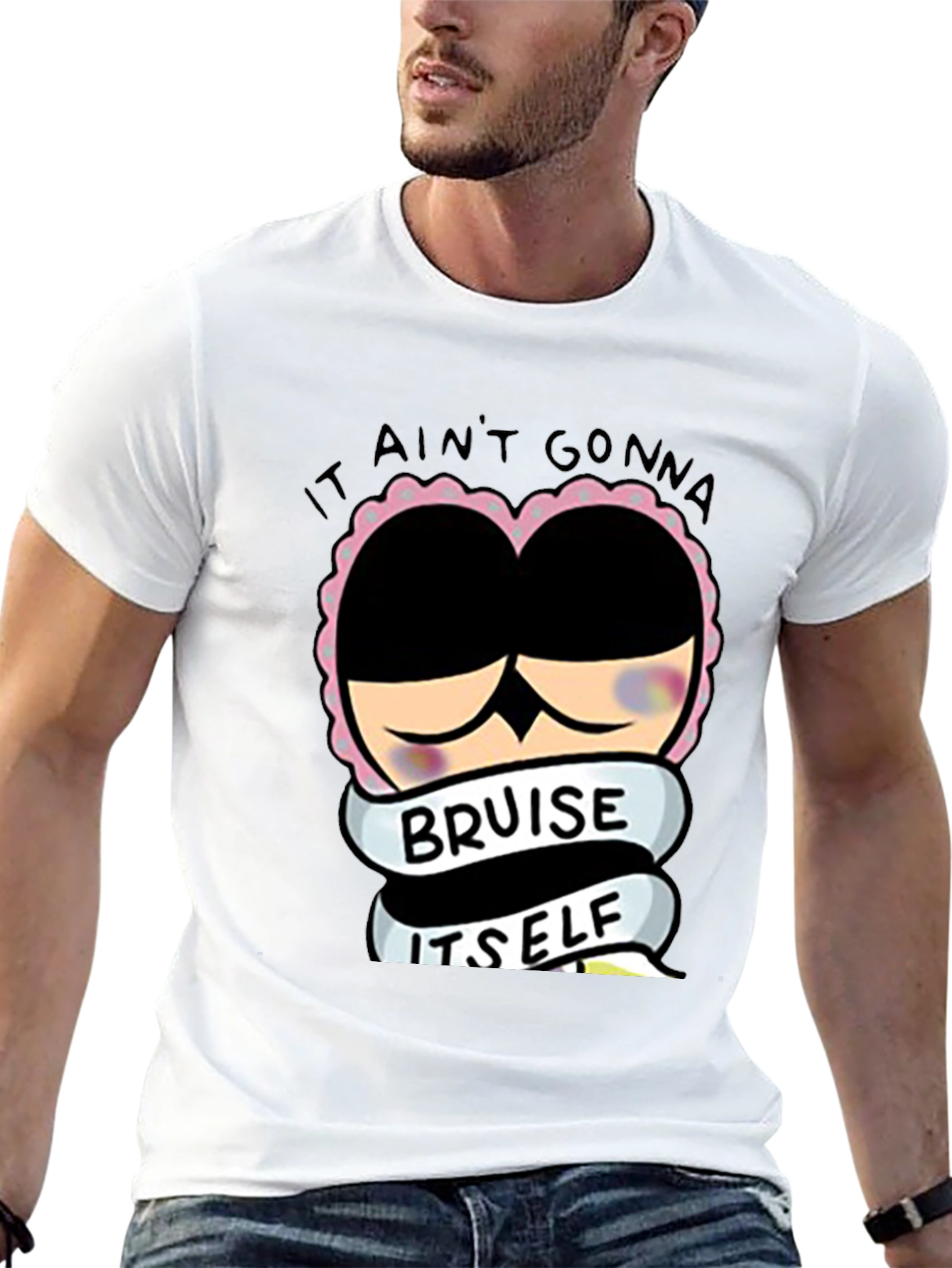 Black Funny Bruise Itself T-Shirt view 13