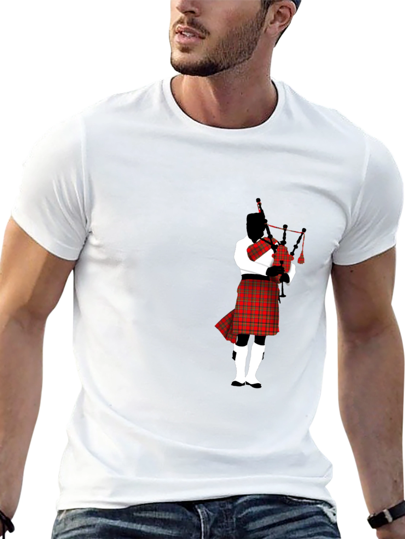 Black Bagpipe Player Black T-Shirt view 13