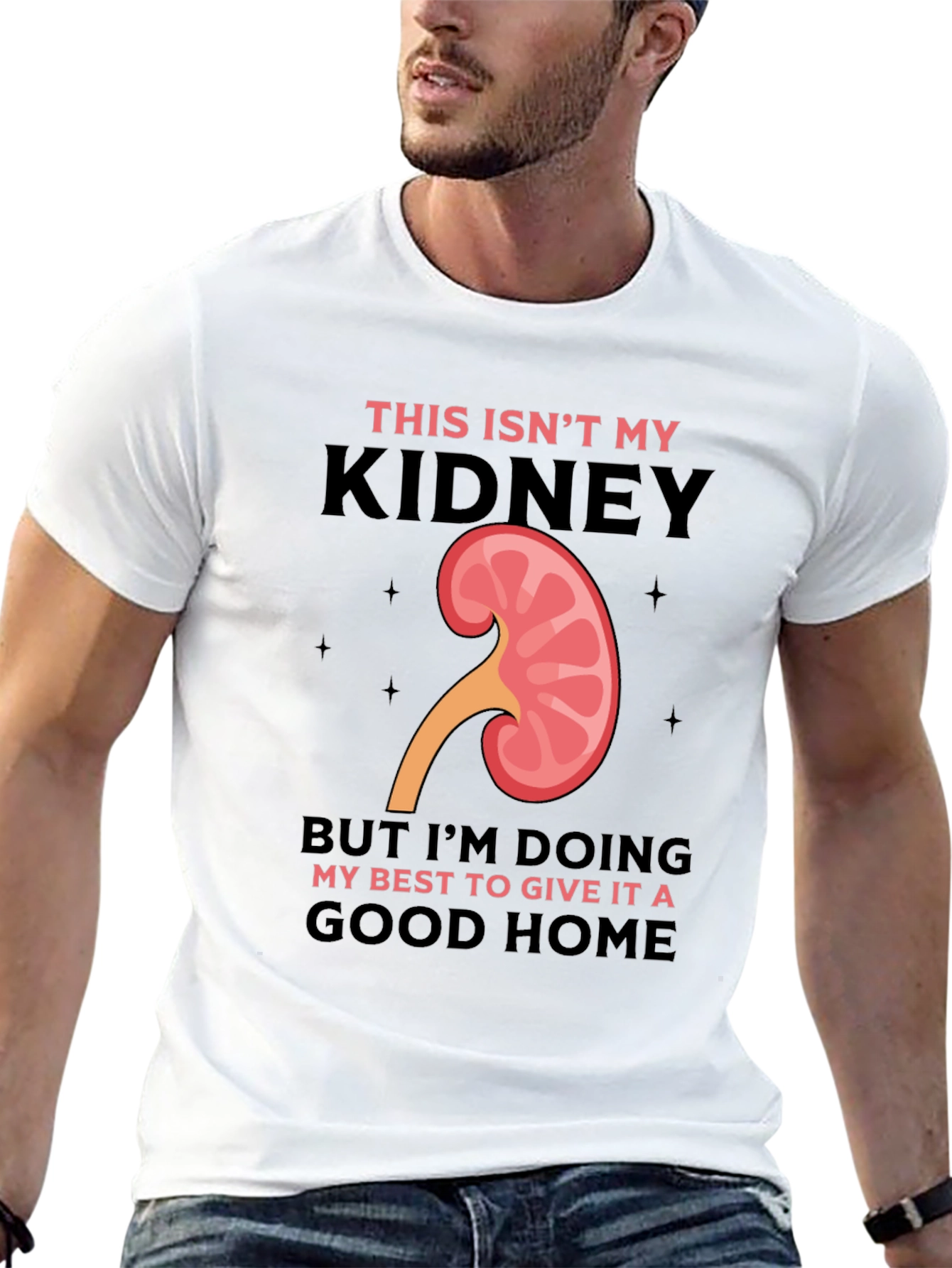 Black Funny Kidney Transplant T-Shirt - This Isn't My Kidney view 13