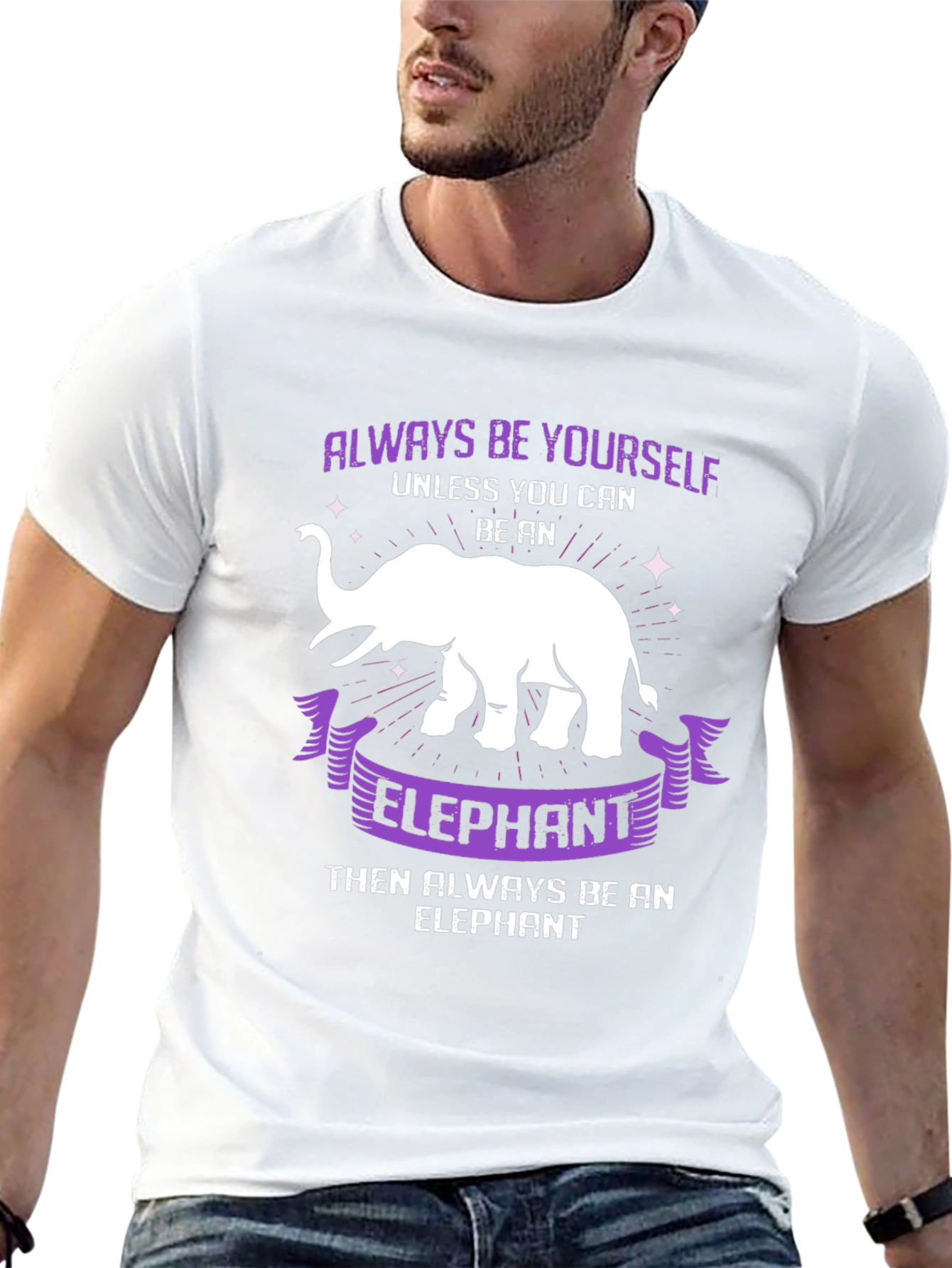 Black Always Be Yourself Elephant T-Shirt view 13