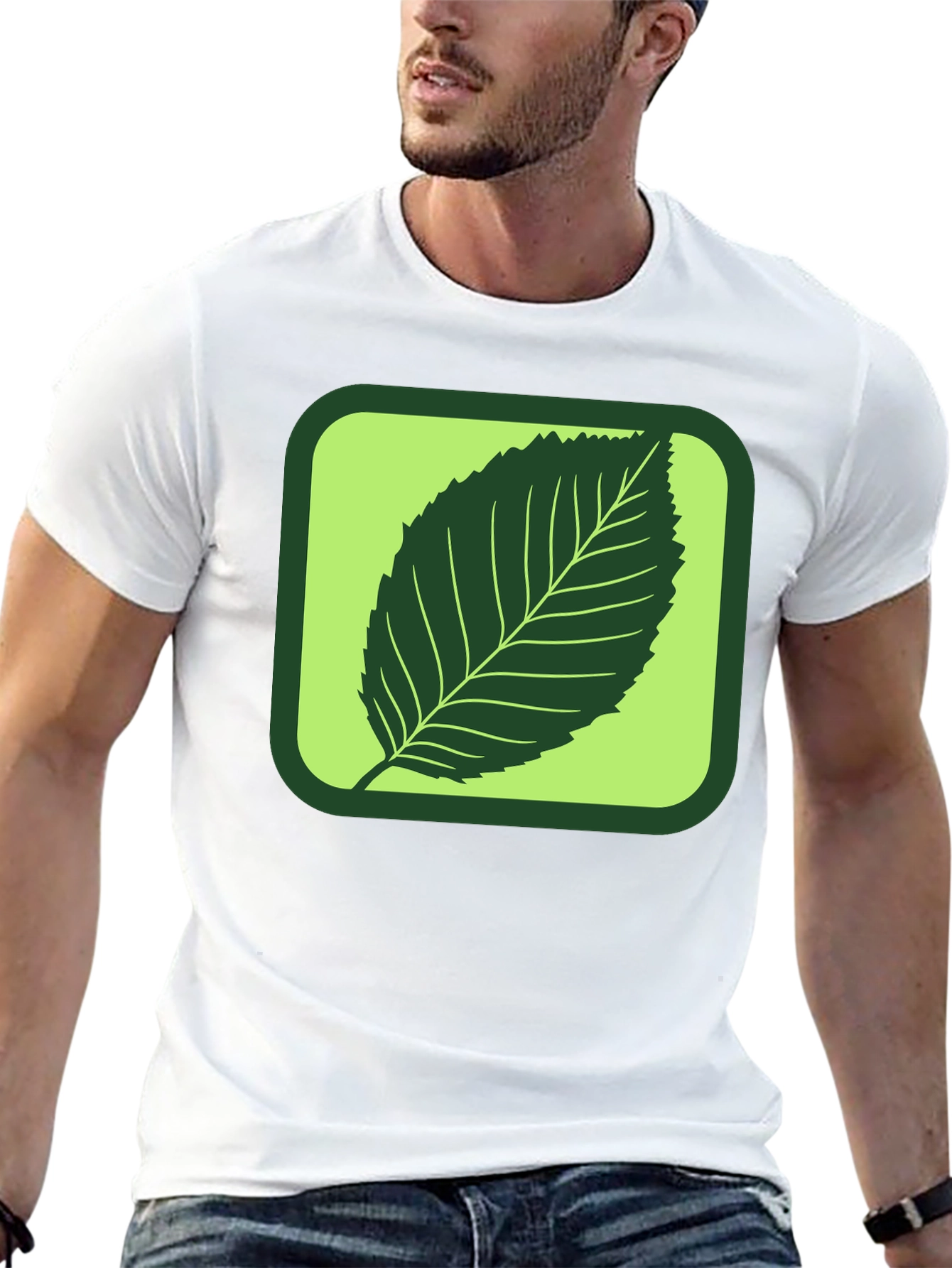 Black Leaf Graphic Tee - Nature Inspired Style view 13