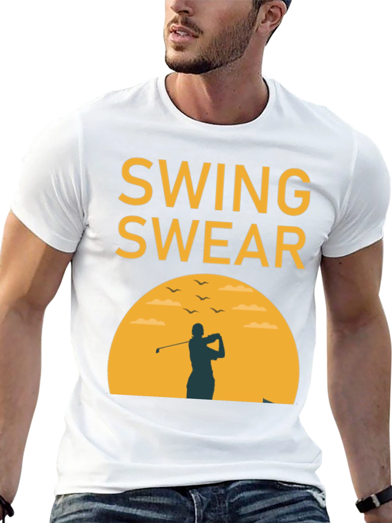 Black Swing Swear Golf T-Shirt view 13