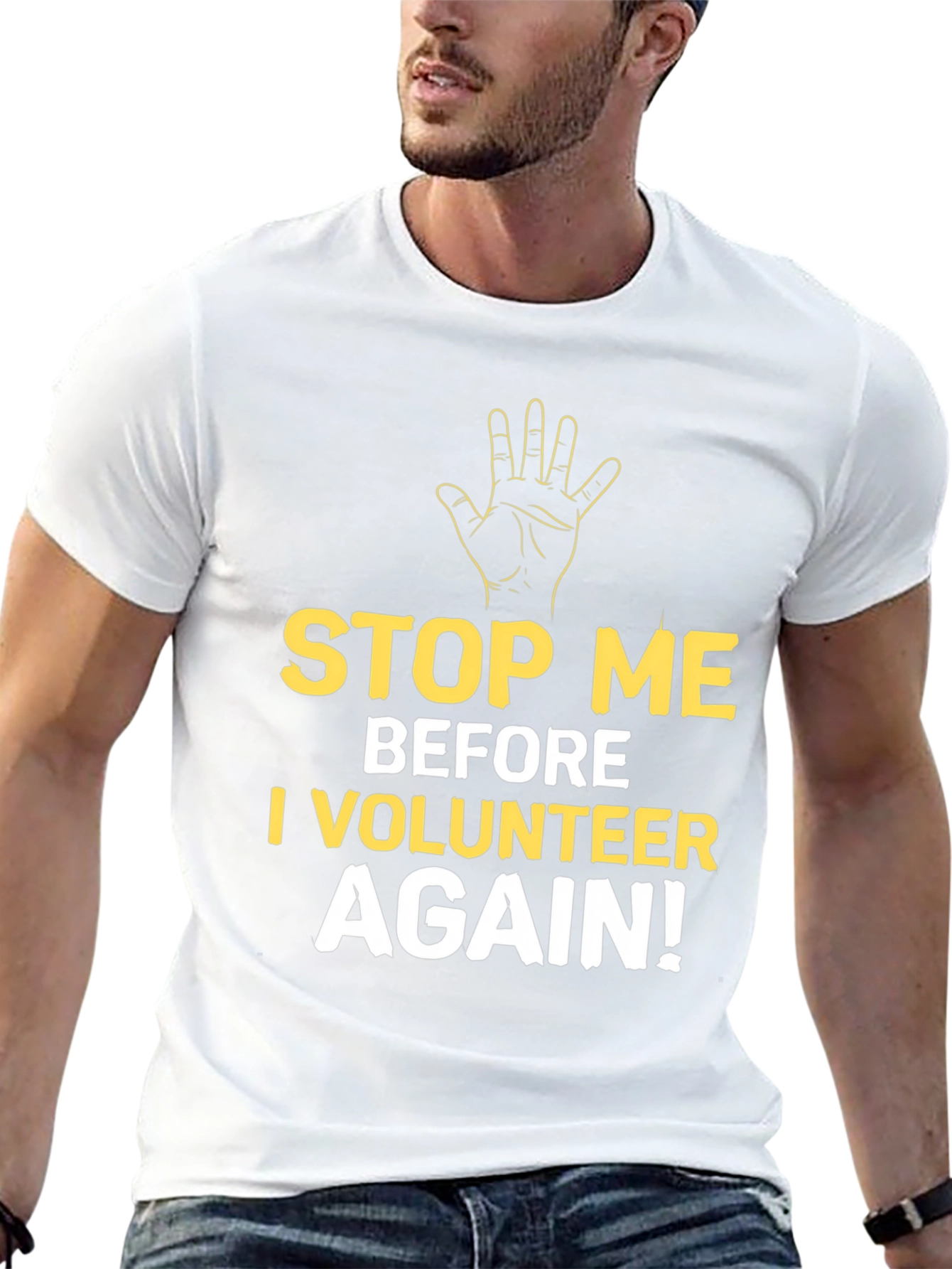 Black Funny Volunteer T-Shirt - Stop Me Before I Volunteer Again view 13