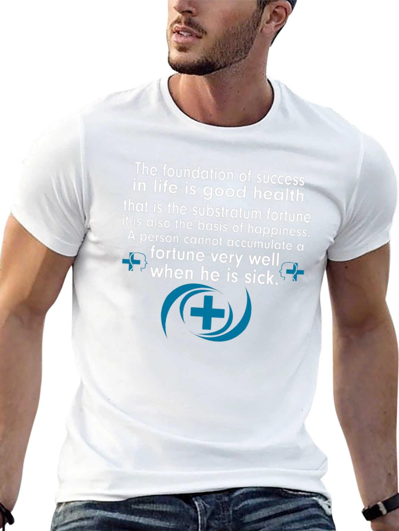 Black Good Health is Success T-Shirt - Motivational Quote view 13