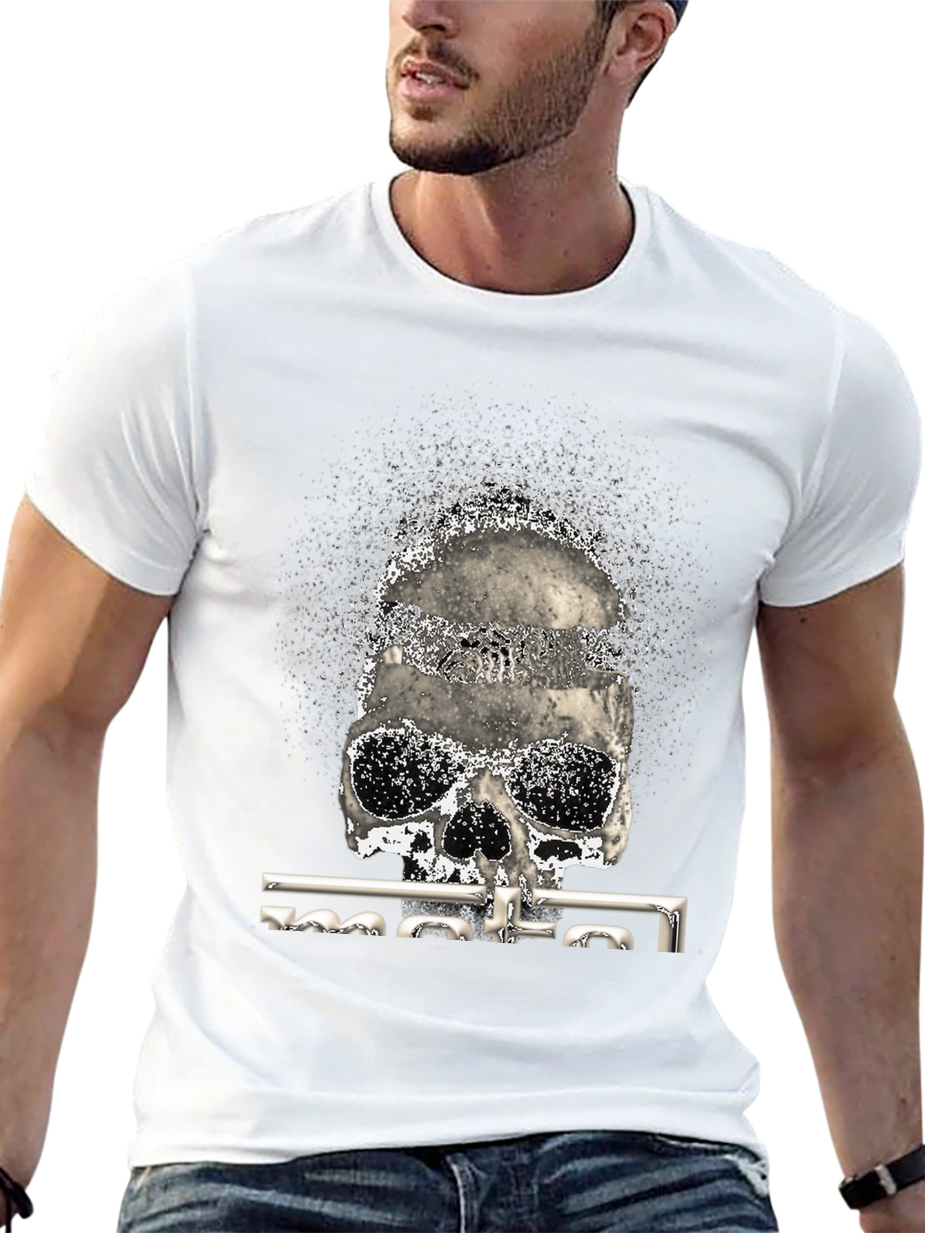 Skull Graphic Print T-Shirt - 13