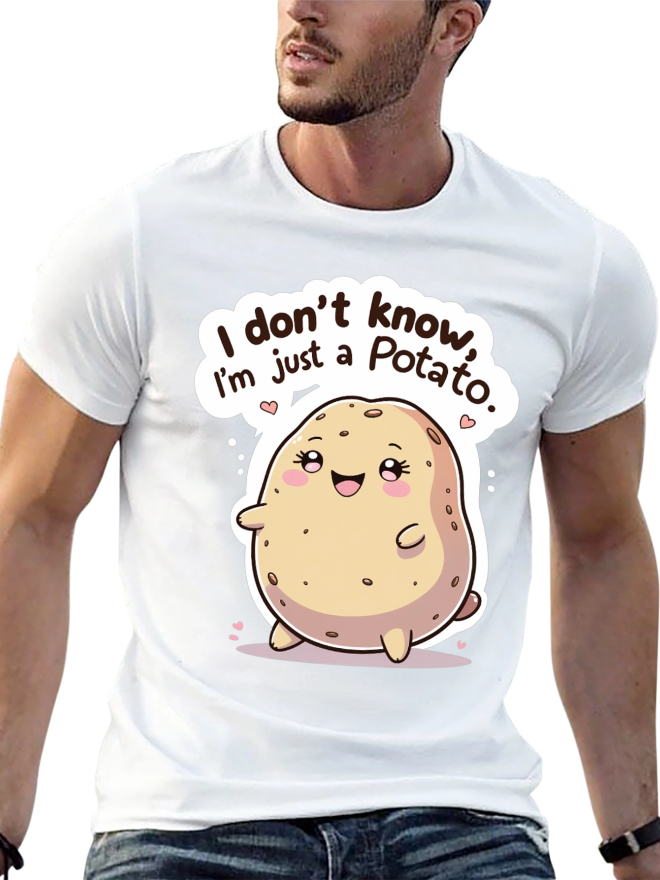 Black Funny Potato Graphic T-Shirt view 13