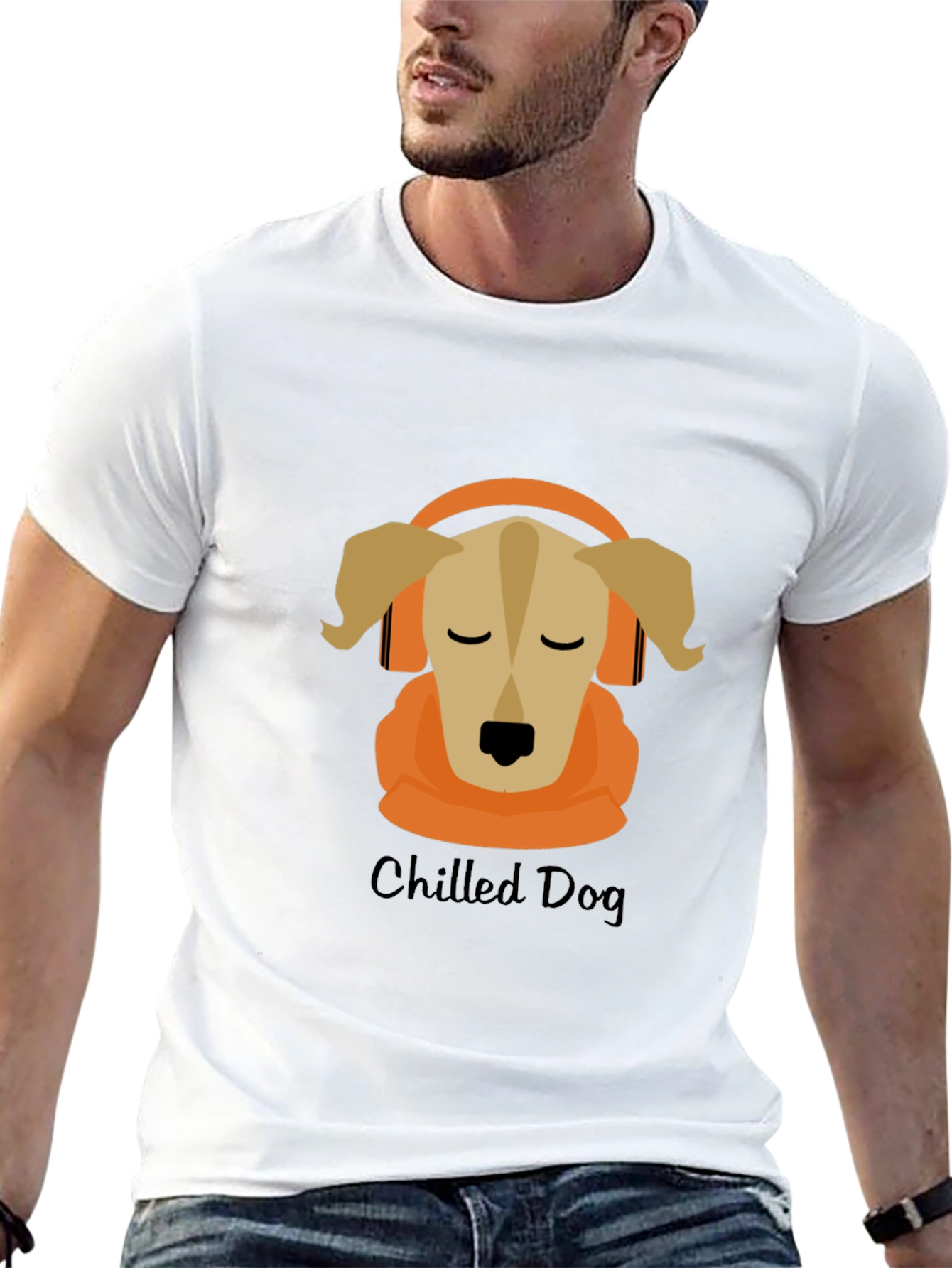 Black Chilled Dog Graphic Tee - Cool Canine Design view 13