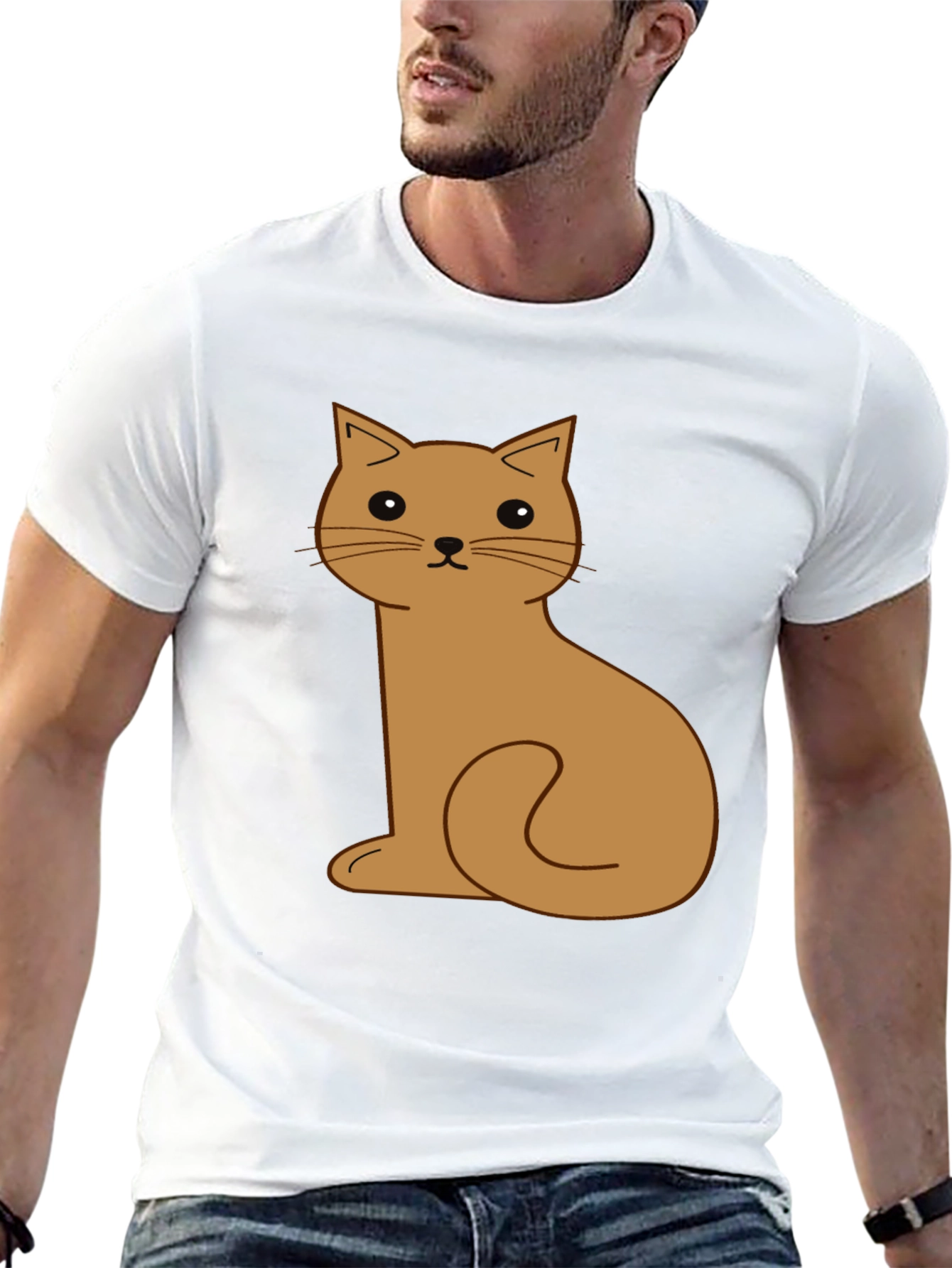 Black Cute Cartoon Cat Graphic T-Shirt view 13