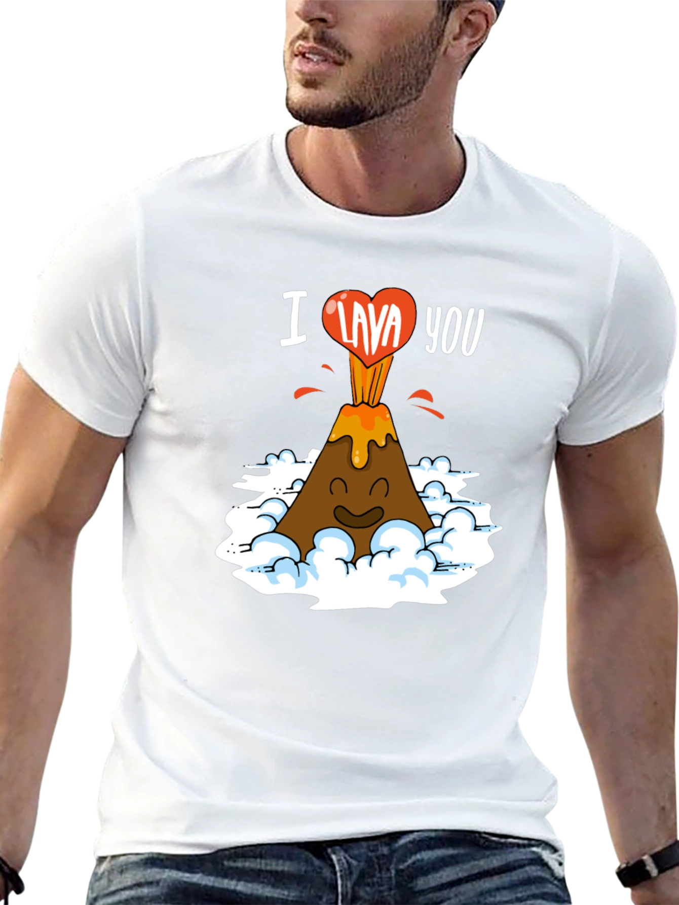 Black I Lava You Funny Volcano Graphic T-Shirt view 13