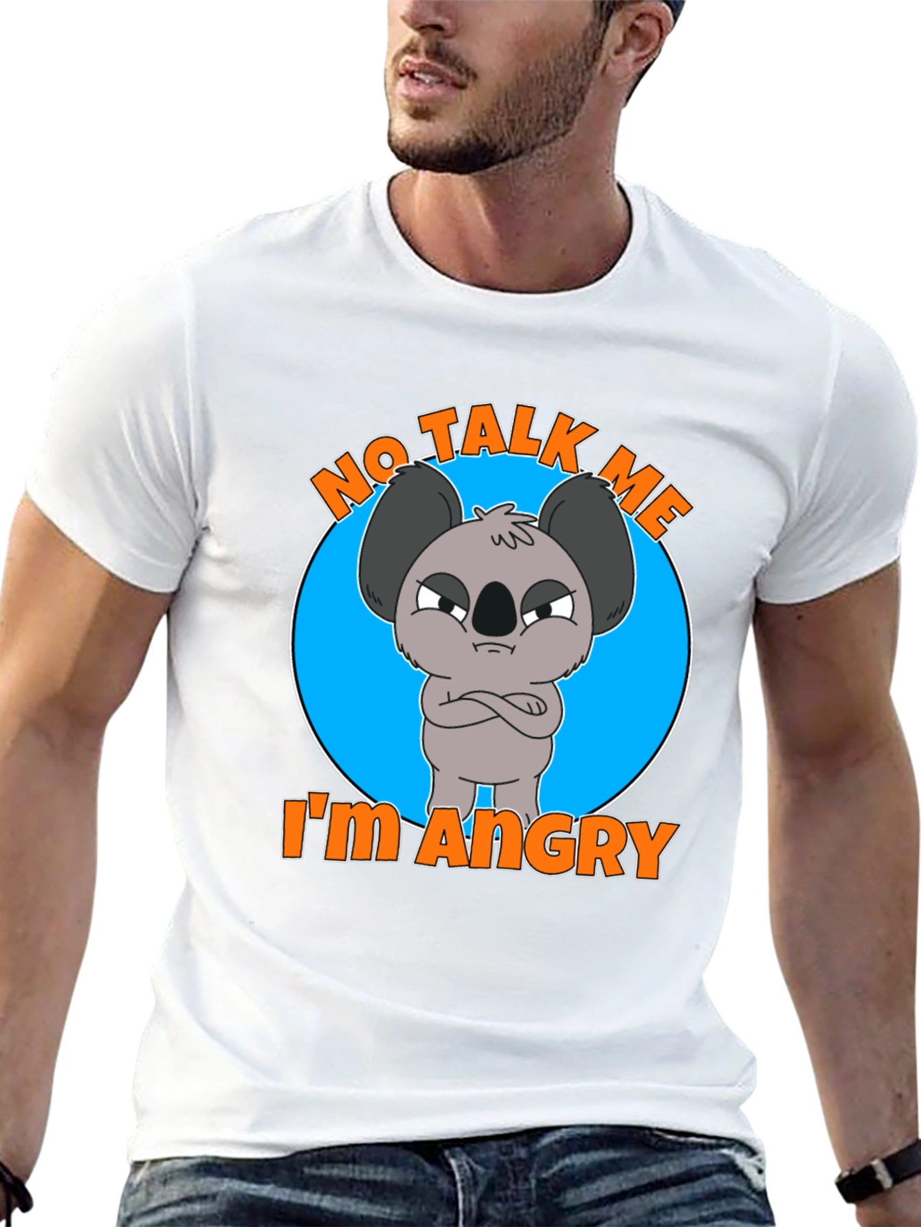 Black No Talk Me I'm Angry Koala T-Shirt view 13