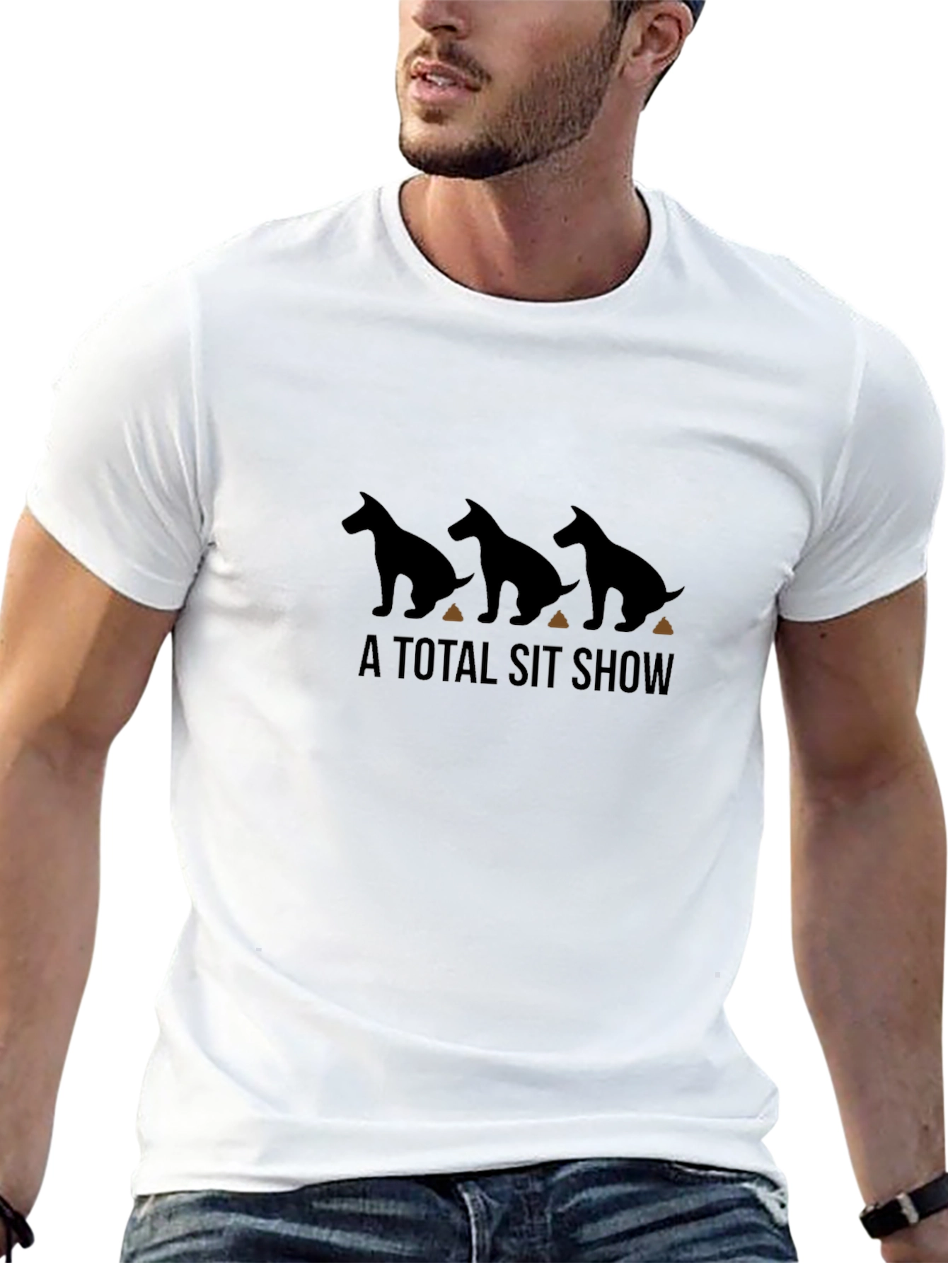 Black A Total Sit Show T-Shirt: Funny Dog Humor Tee view 13