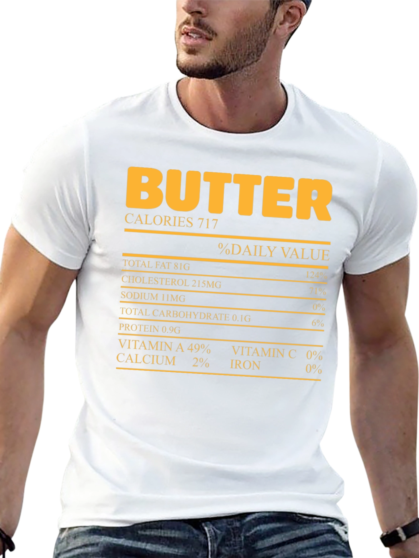 Black Funny Butter Nutrition Facts T-Shirt view 13