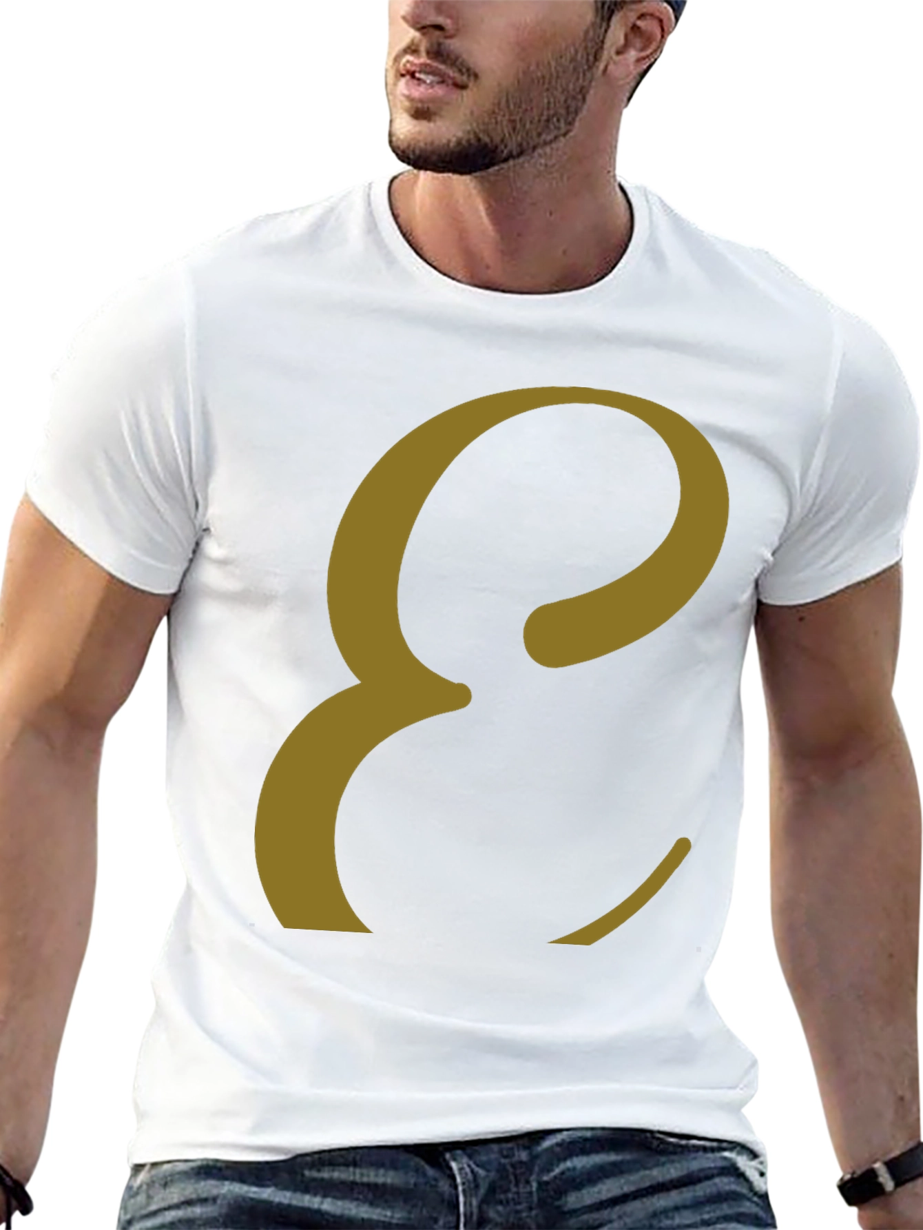 Black Elegant Letter E T-Shirt - Stylish Graphic Tee view 13