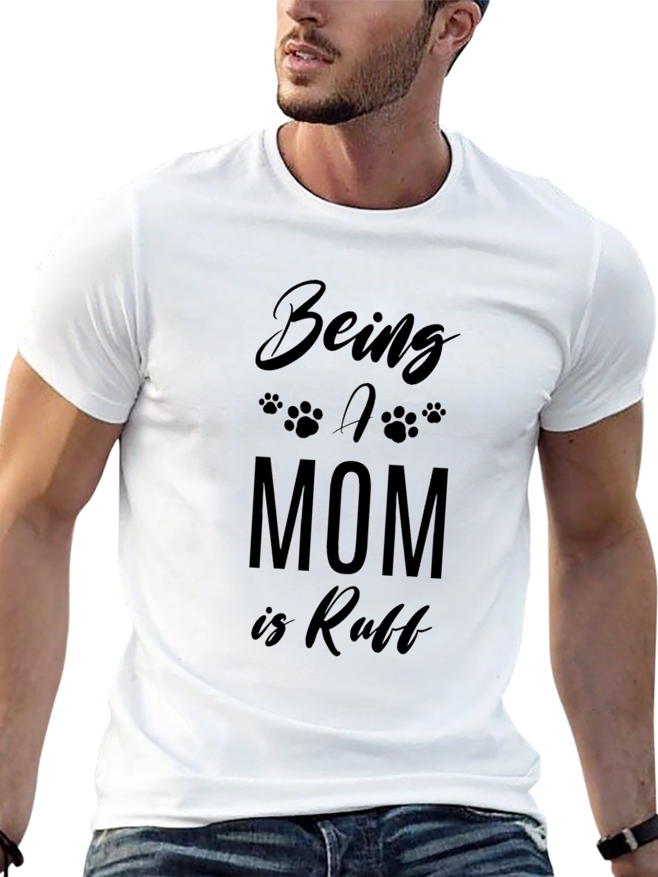 Black Being A Mom Is Ruff T-Shirt - Black view 13