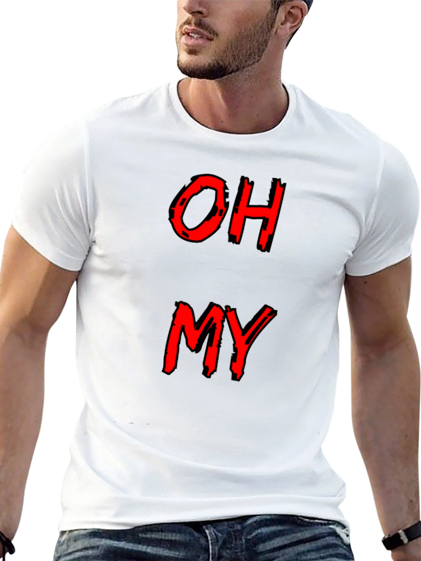 Black Oh My Graphic T-Shirt - Funny Men's Tee view 13