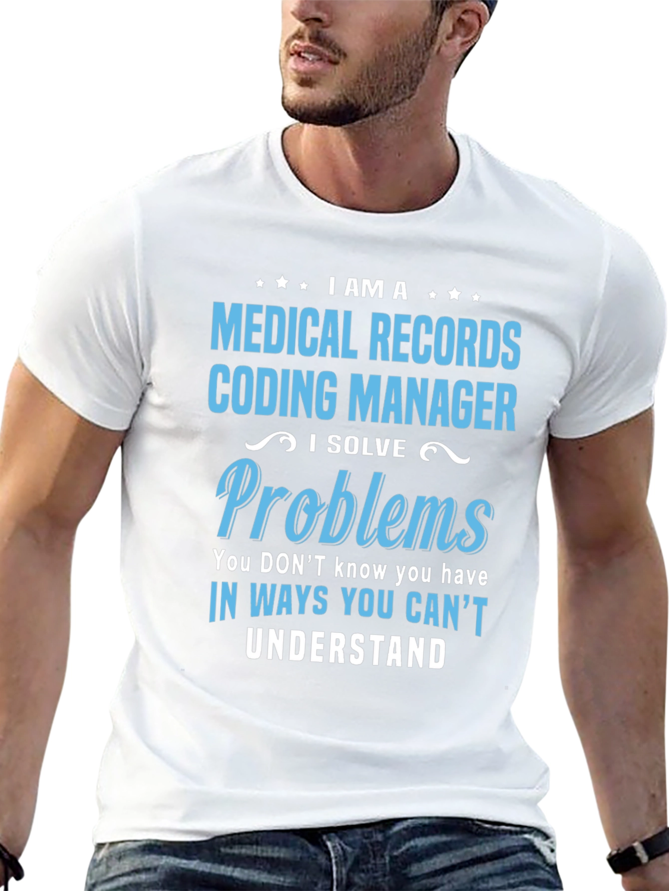 Black Medical Records Coding Manager Graphic Tee view 13