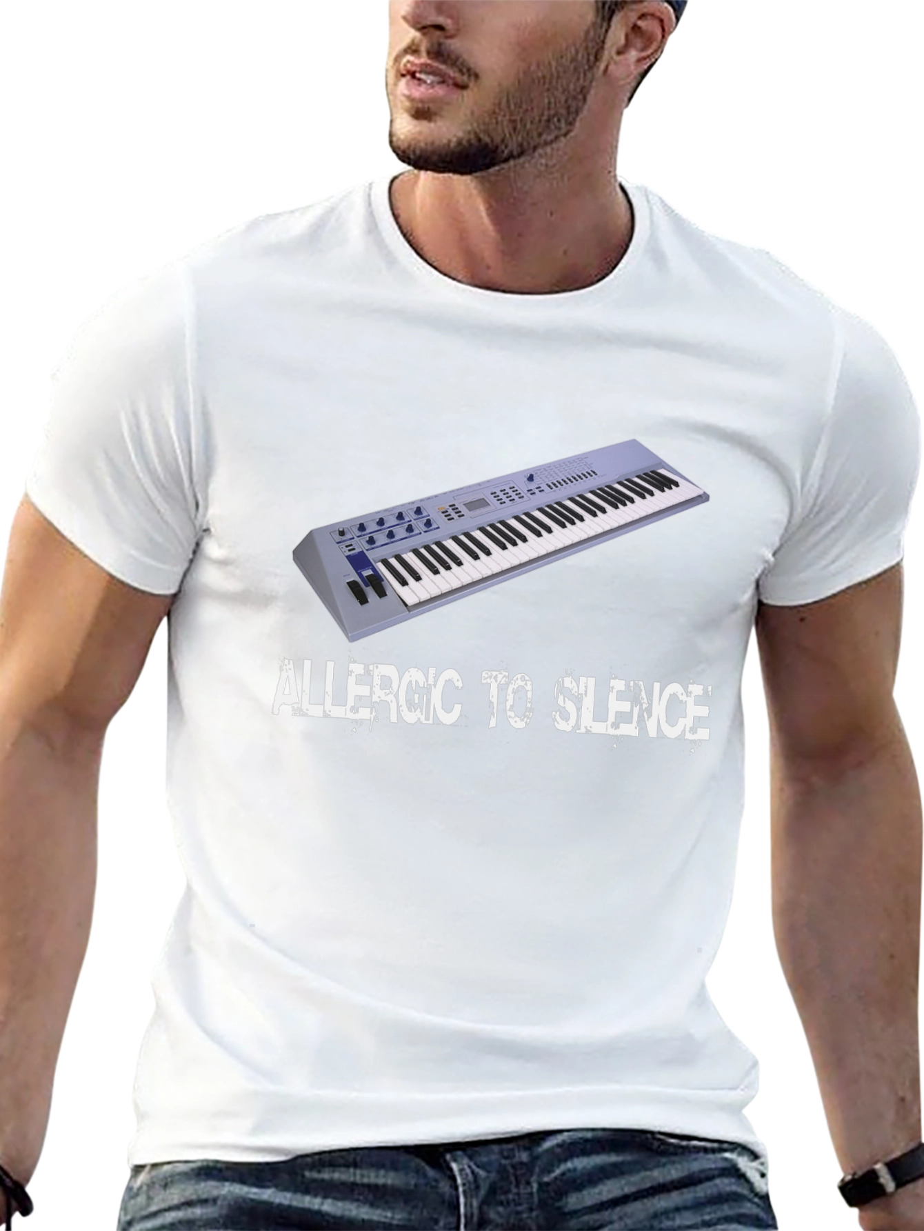 Black Allergic to Silence Black T-Shirt view 13