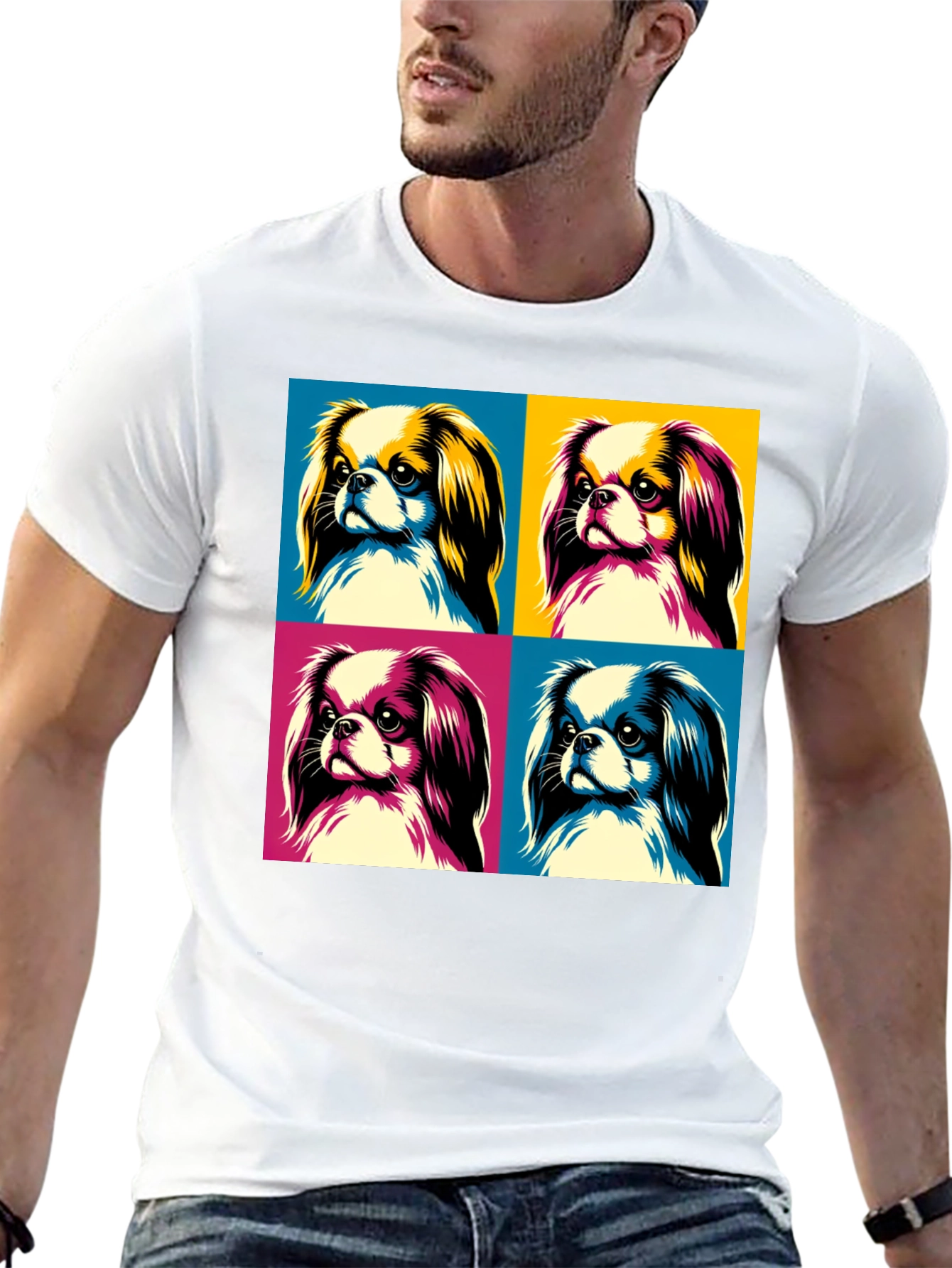 Black Pop Art Dog Graphic Tee - Stylish Canine Design view 13
