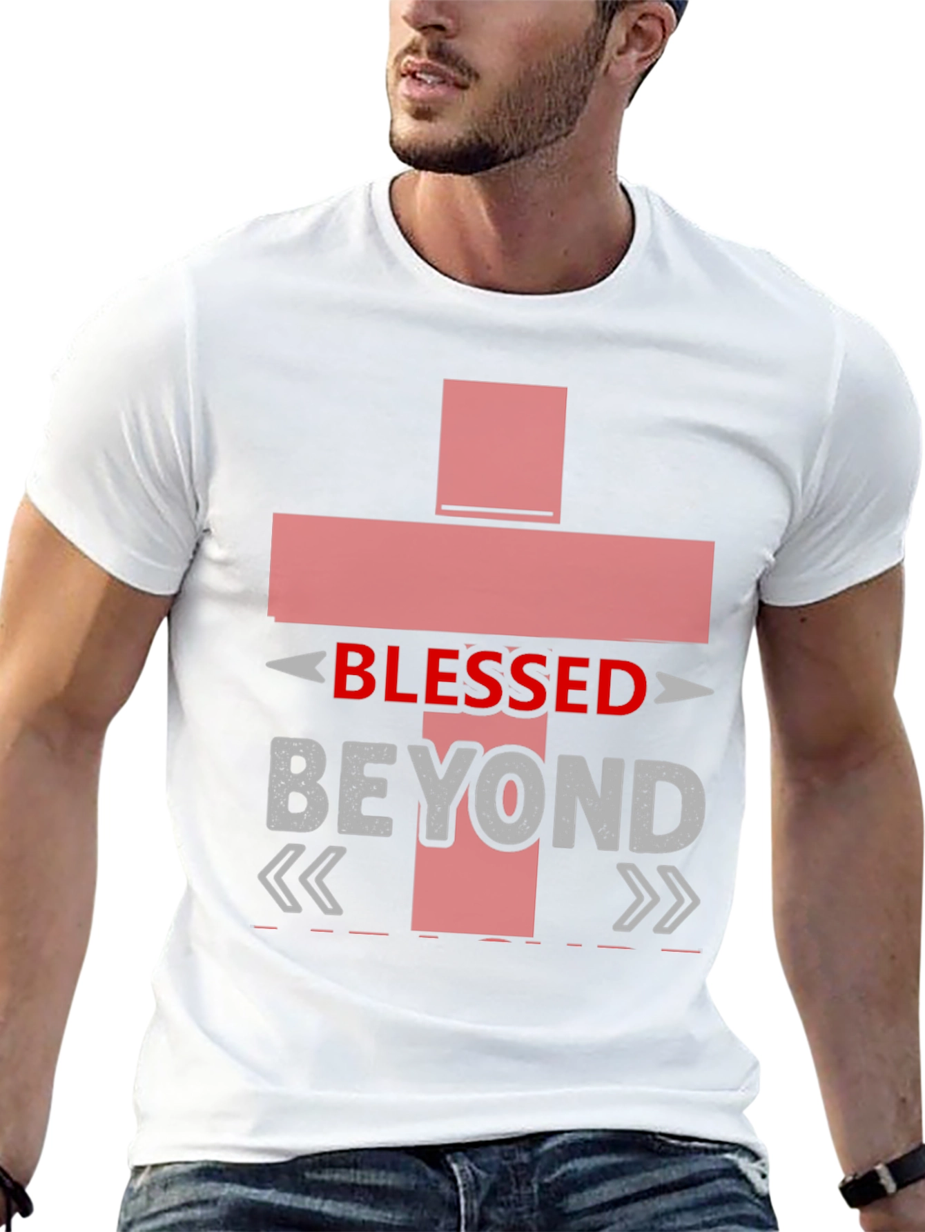Black Blessed Beyond T-Shirt, Christian Graphic Tee view 13