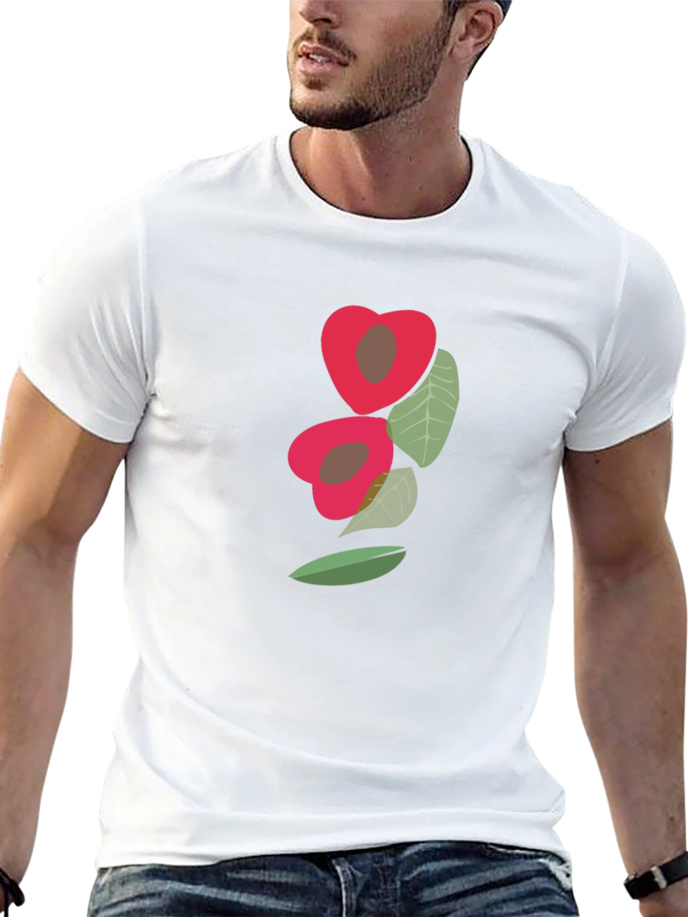 Black Unique Fruit Graphic Tee - Modern Casual Style view 13