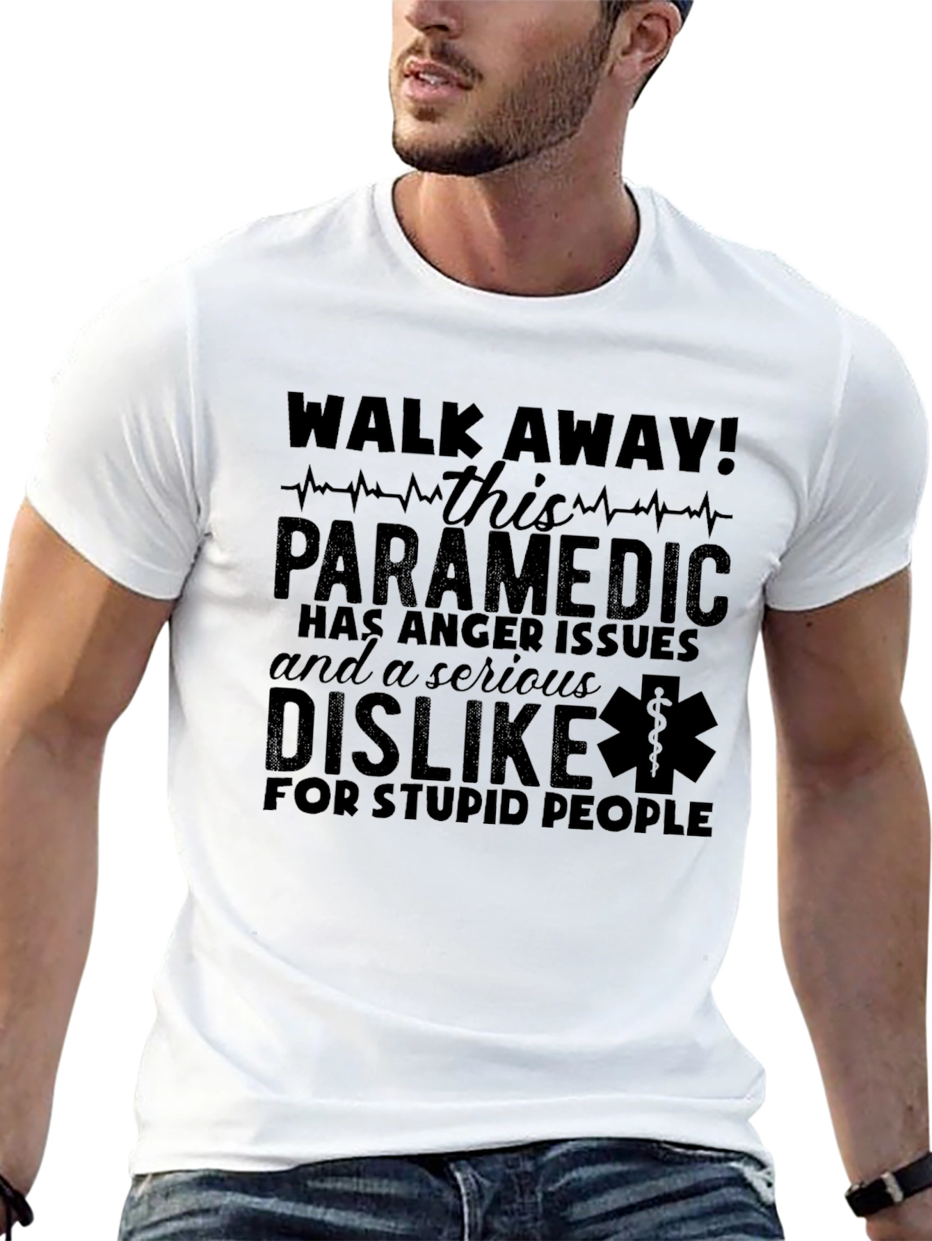 Black Paramedic Anger Issues Graphic T-Shirt view 13