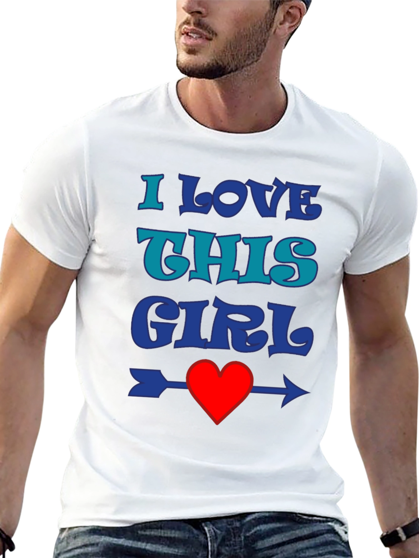 Black I Love This Girl Graphic Tee - Heart Arrow Design view 13