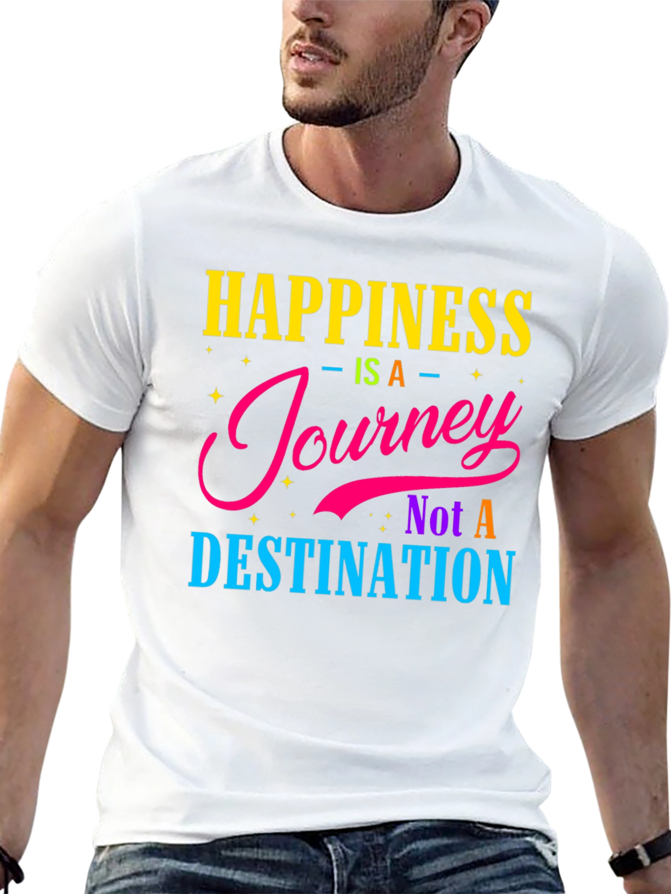 Black Happiness Journey Graphic T-Shirt view 13