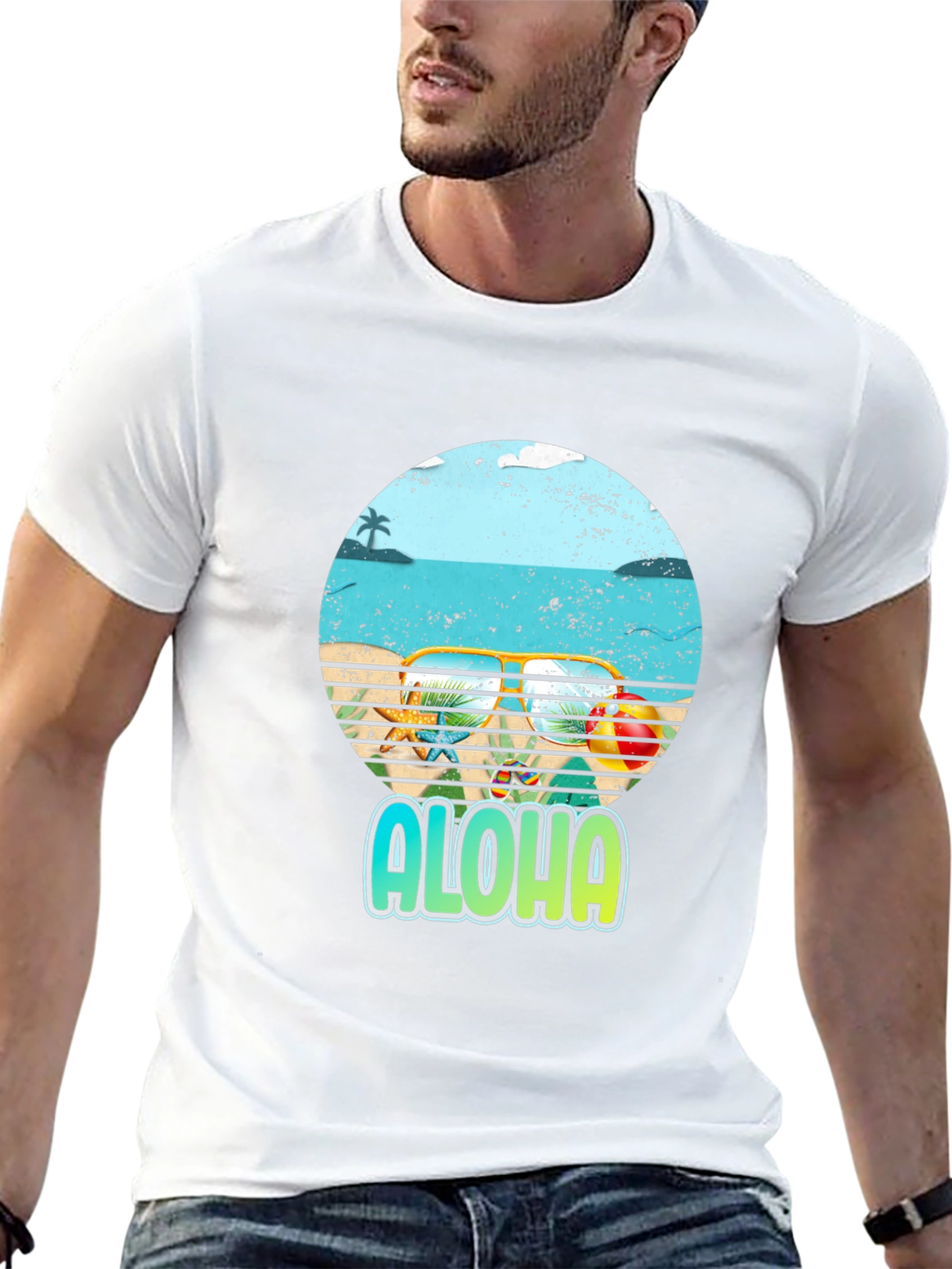 Black Aloha Beach Graphic T-Shirt - Summer Ready view 13