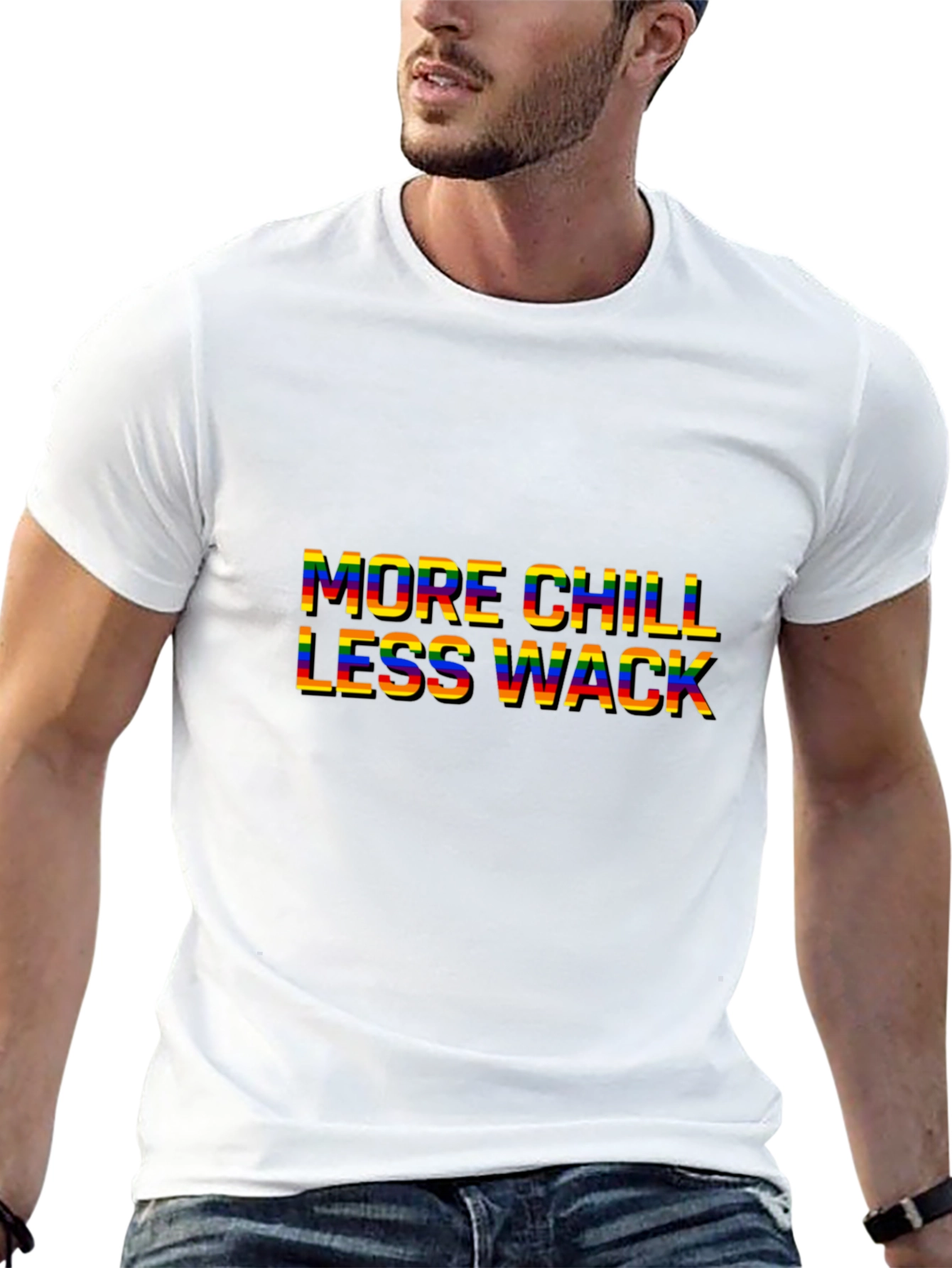 Black More Chill Less Wack Graphic Tee view 13