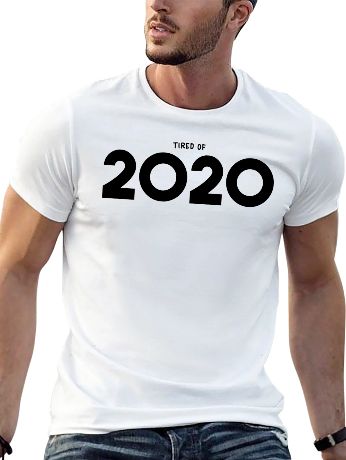 Black Tired of 2020 Graphic Tee - Unisex Black T-Shirt view 13