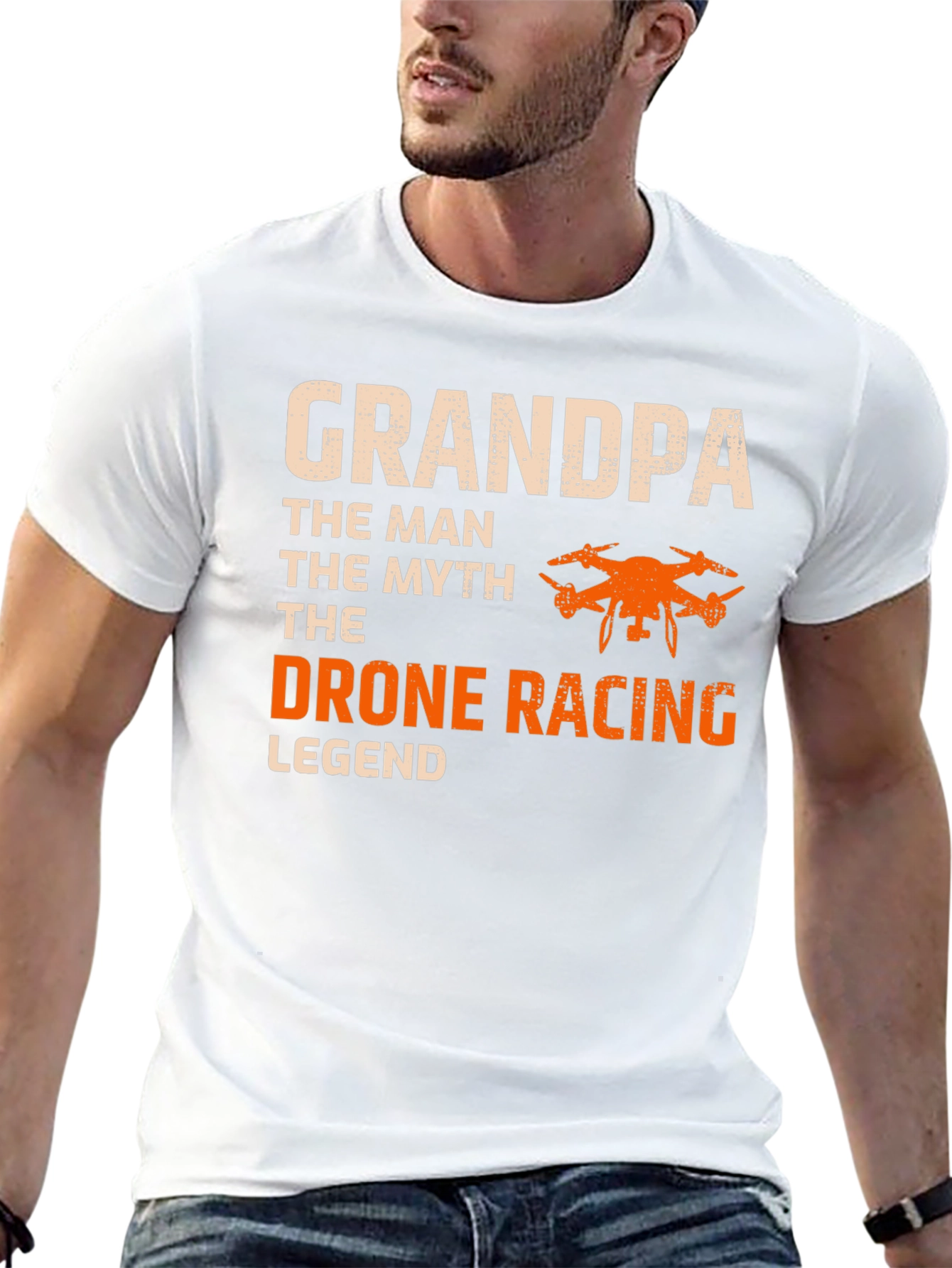 Black Grandpa Drone Racing Legend T-Shirt view 13