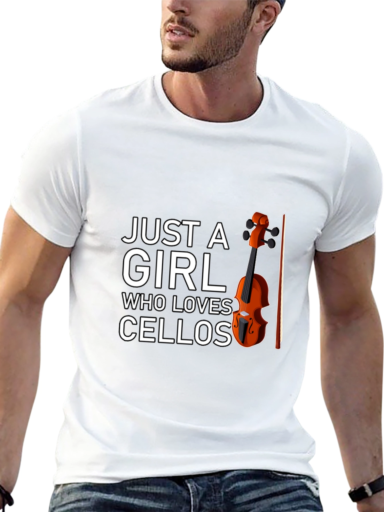 Black Just A Girl Who Loves Cellos T-Shirt - Music Lover Tee view 13
