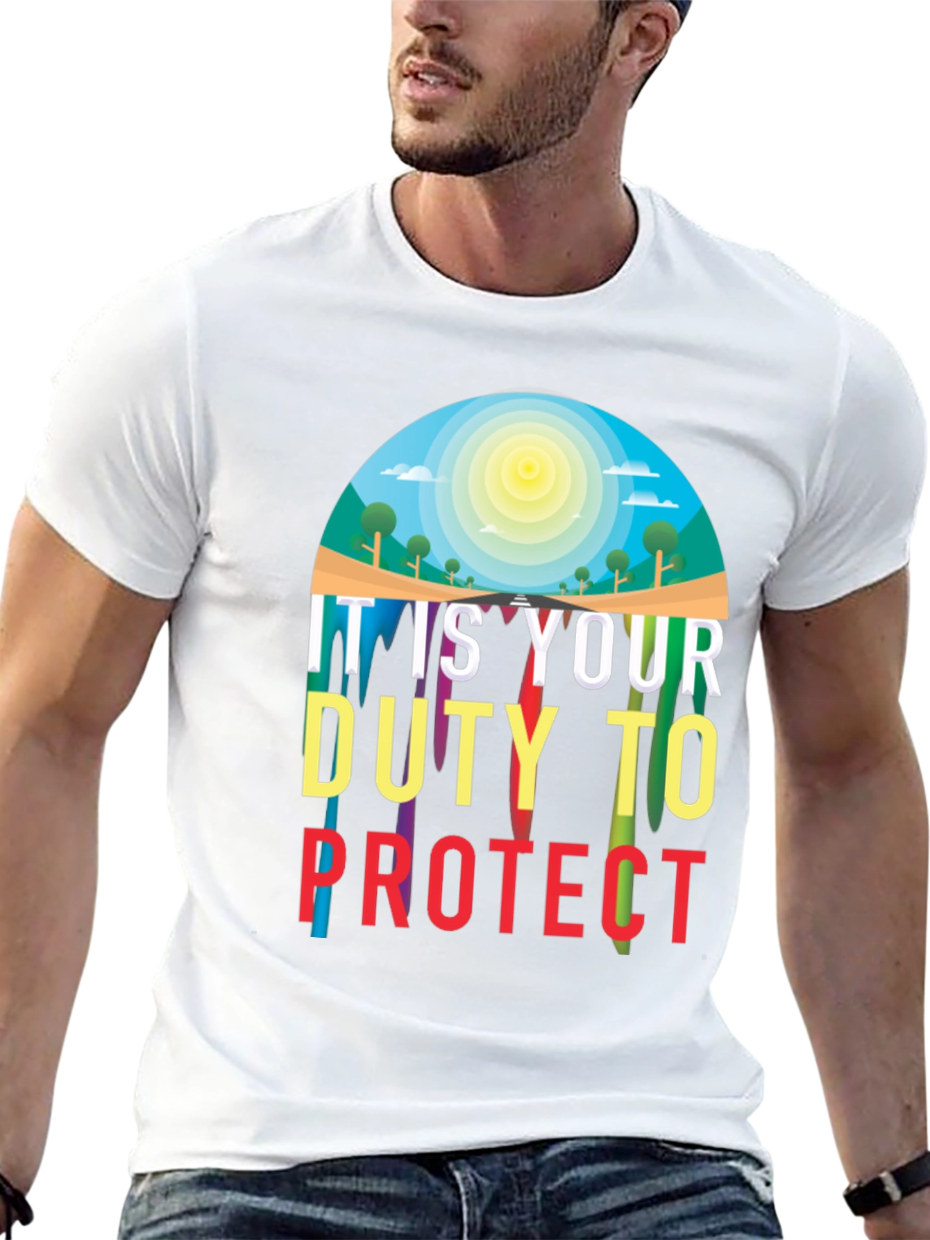 Black Duty to Protect Graphic T-Shirt view 13