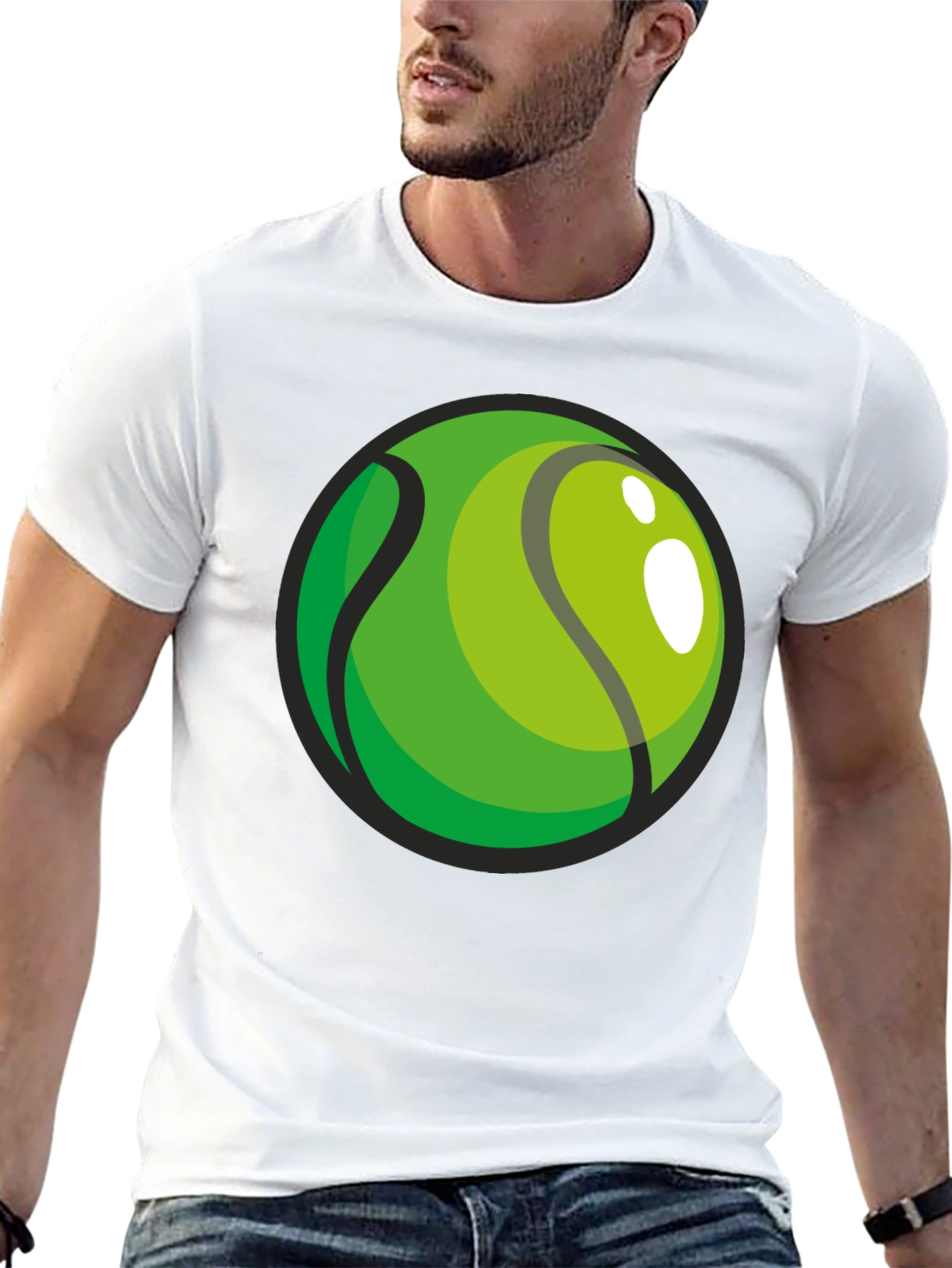 Black Tennis Ball Graphic Black T-Shirt view 13