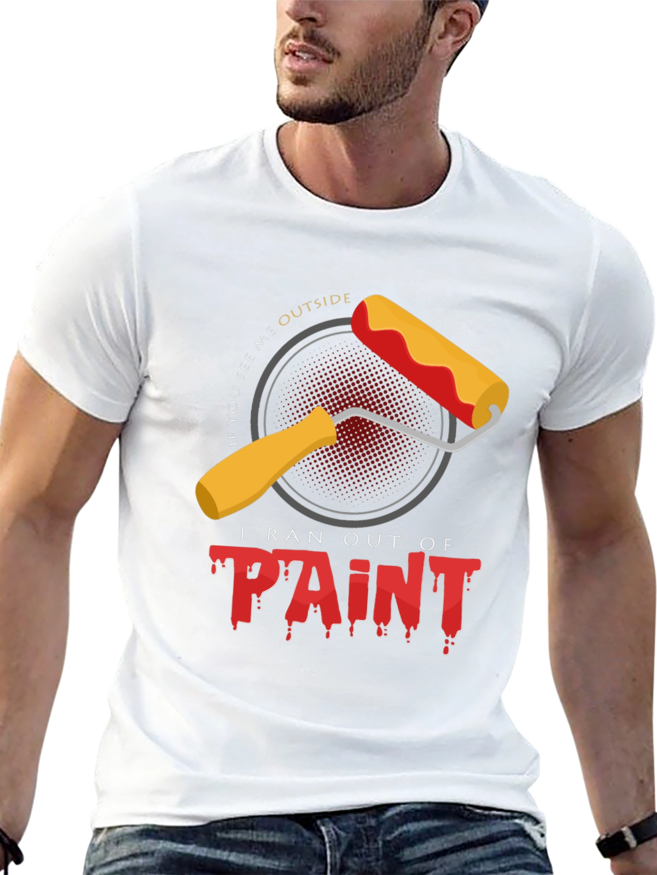 Black I Ran Out of Paint T-Shirt - Funny Painter Tee view 13