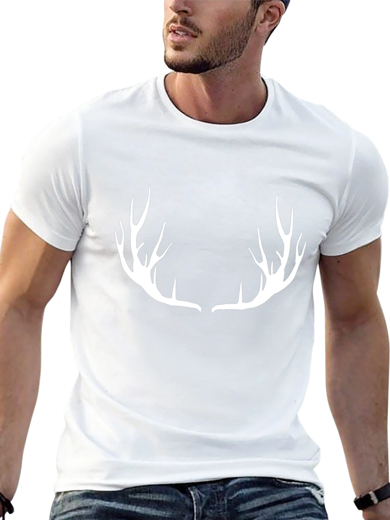 Black Antler Graphic Tee - Black Cotton Blend view 13