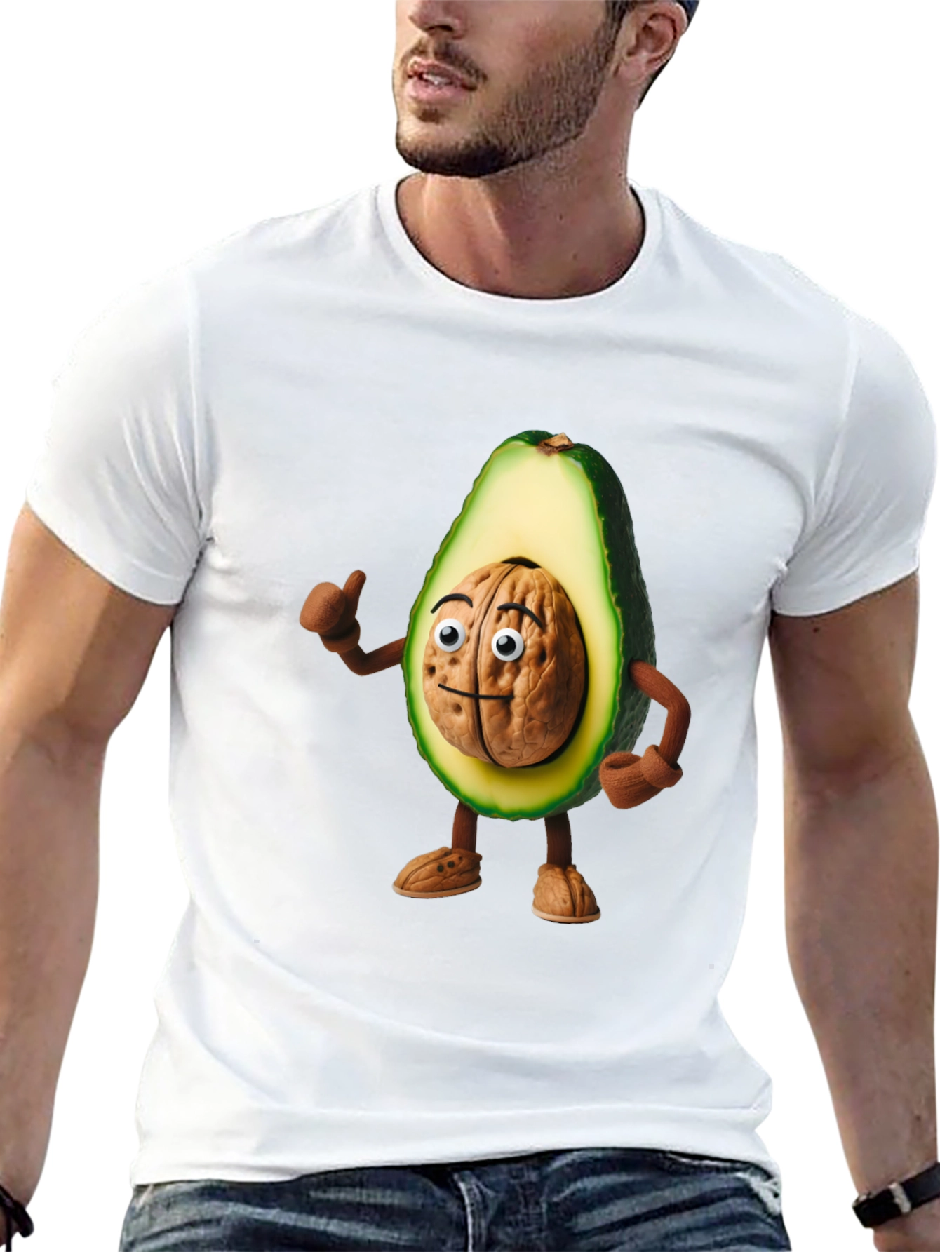Black Avocado Brain Funny Graphic T-Shirt view 13